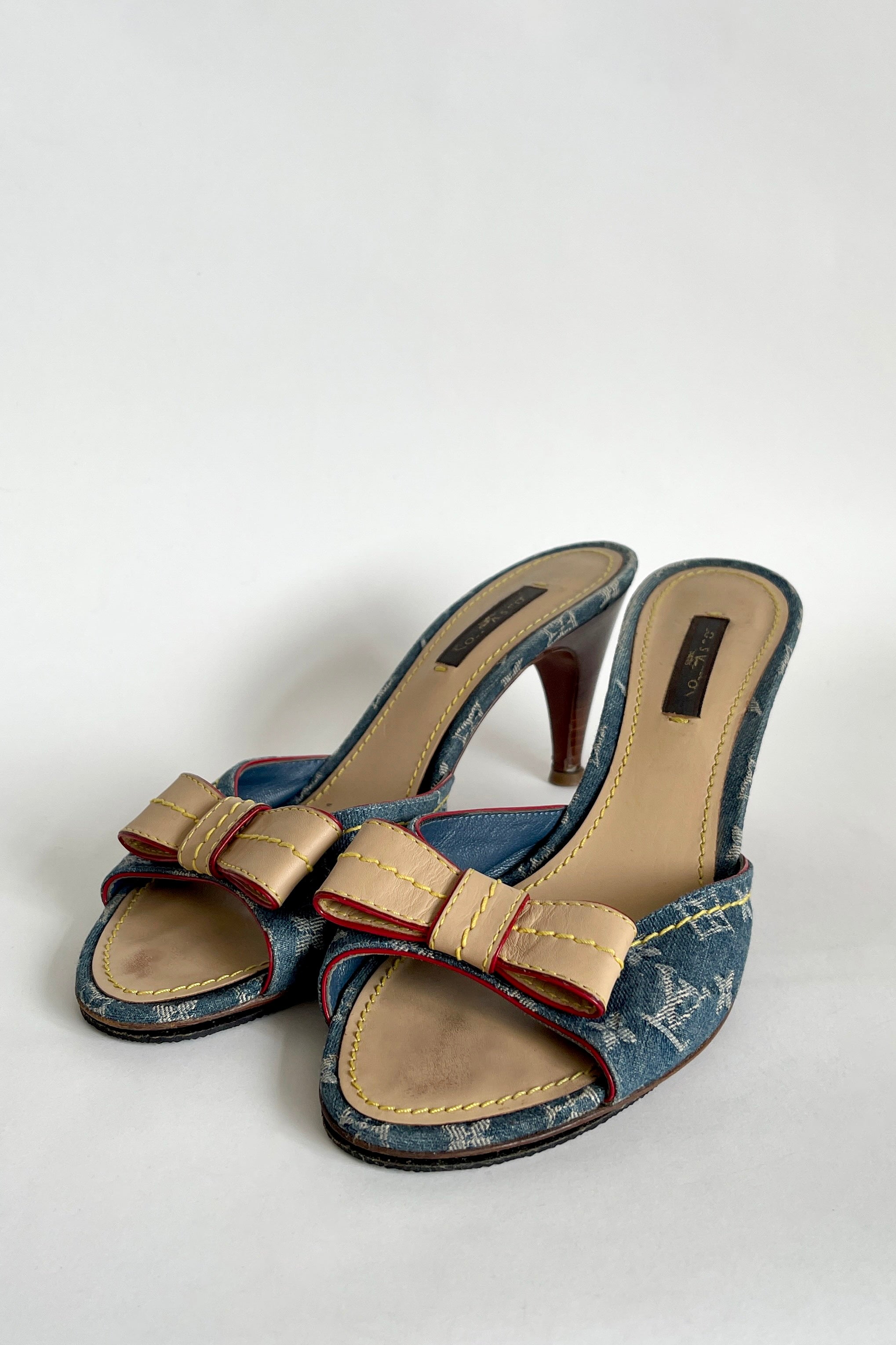 Louis Vuitton vintage denim mules heels EU 36