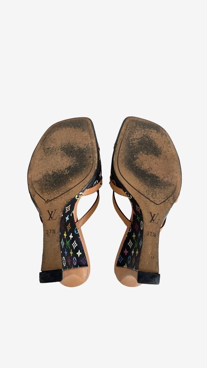 Louis Vuitton 2000s multicolor monogram wedges - Takashi Murakami