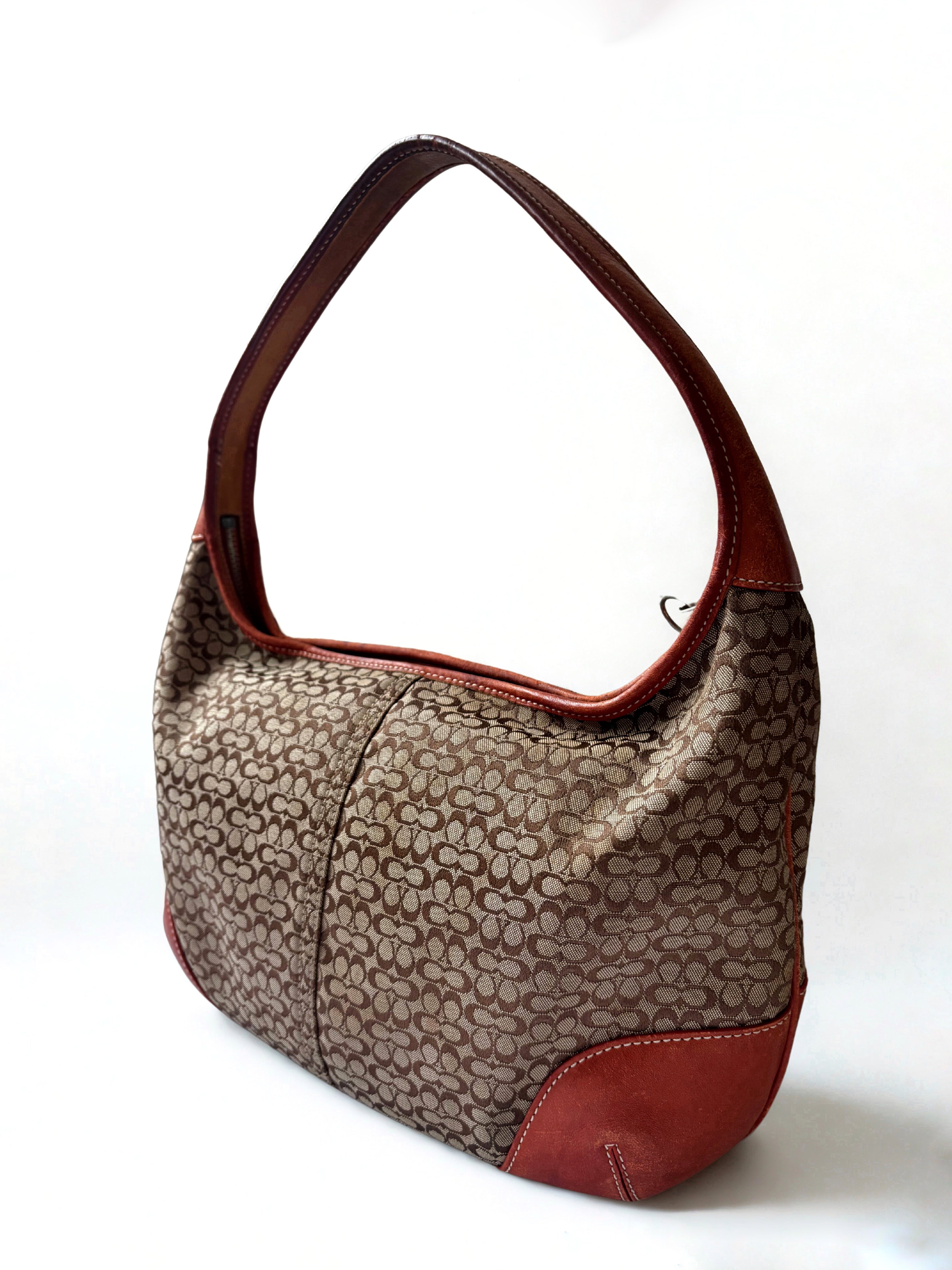 Coach signature brown ergo style hobo shoulder bag