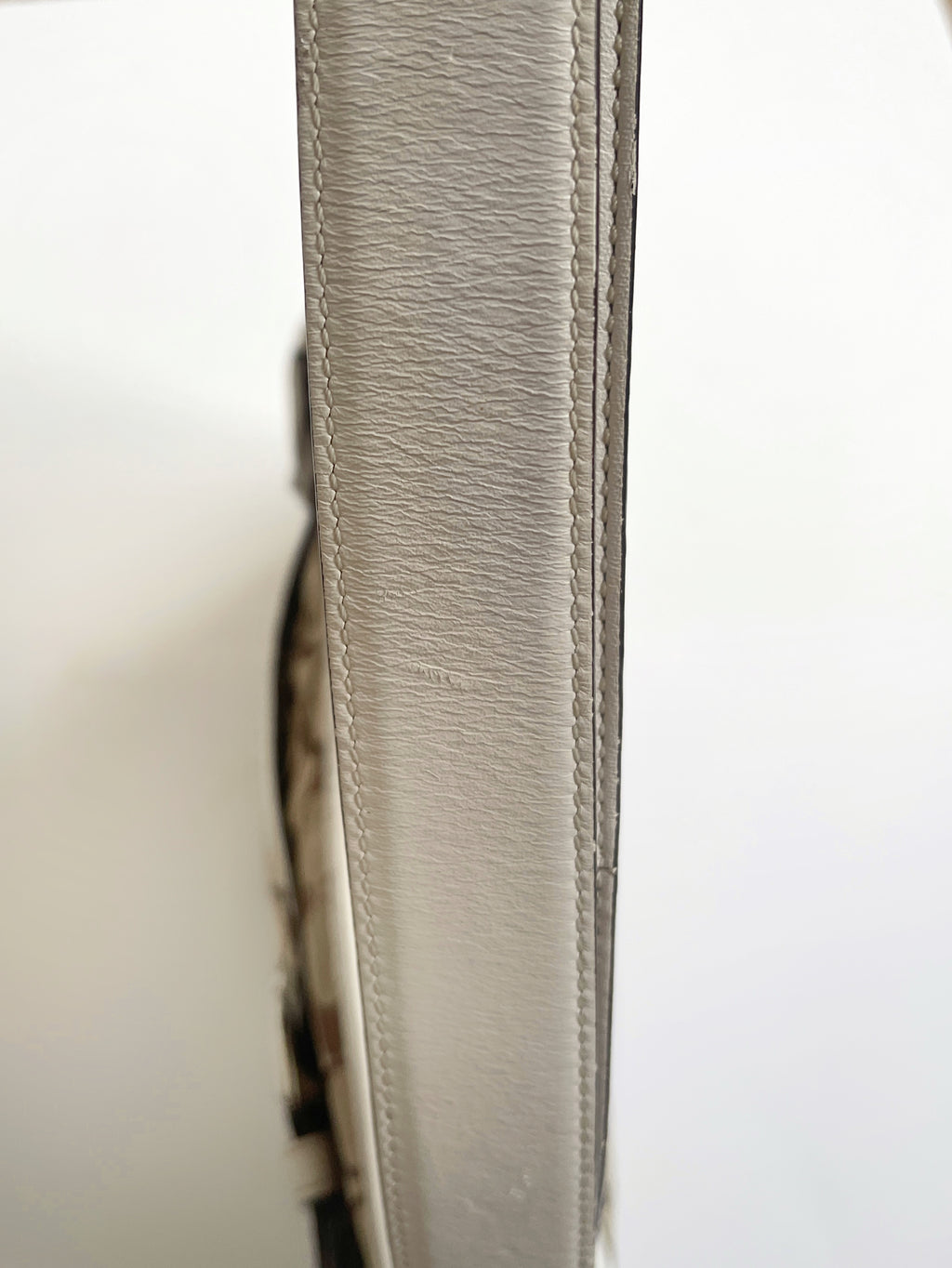 00s Coach signature monogram shoulder bag white leather