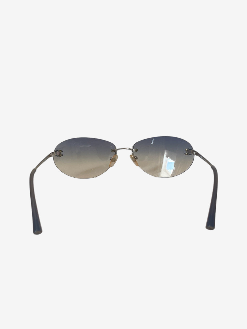 Vintage Chanel oval ombre rimless sunglasses