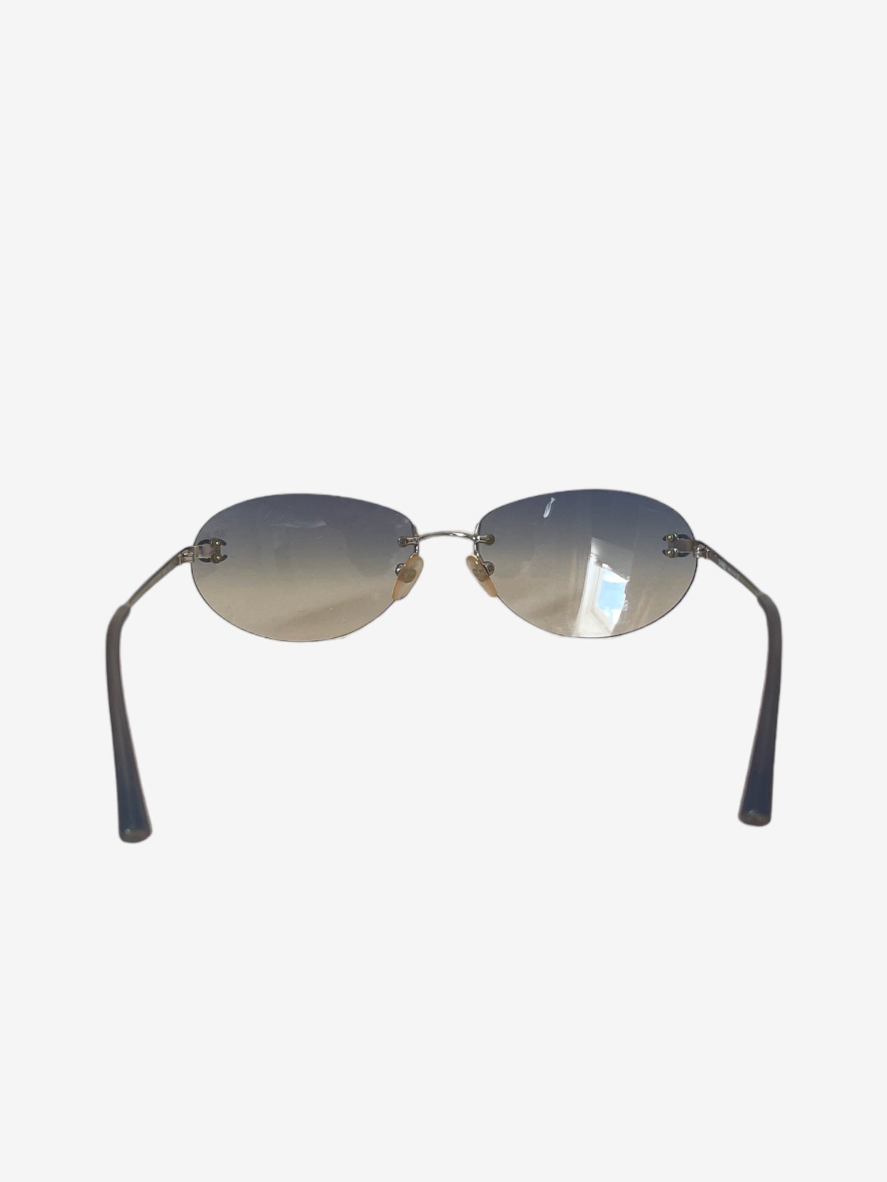 Vintage Chanel oval ombre rimless sunglasses