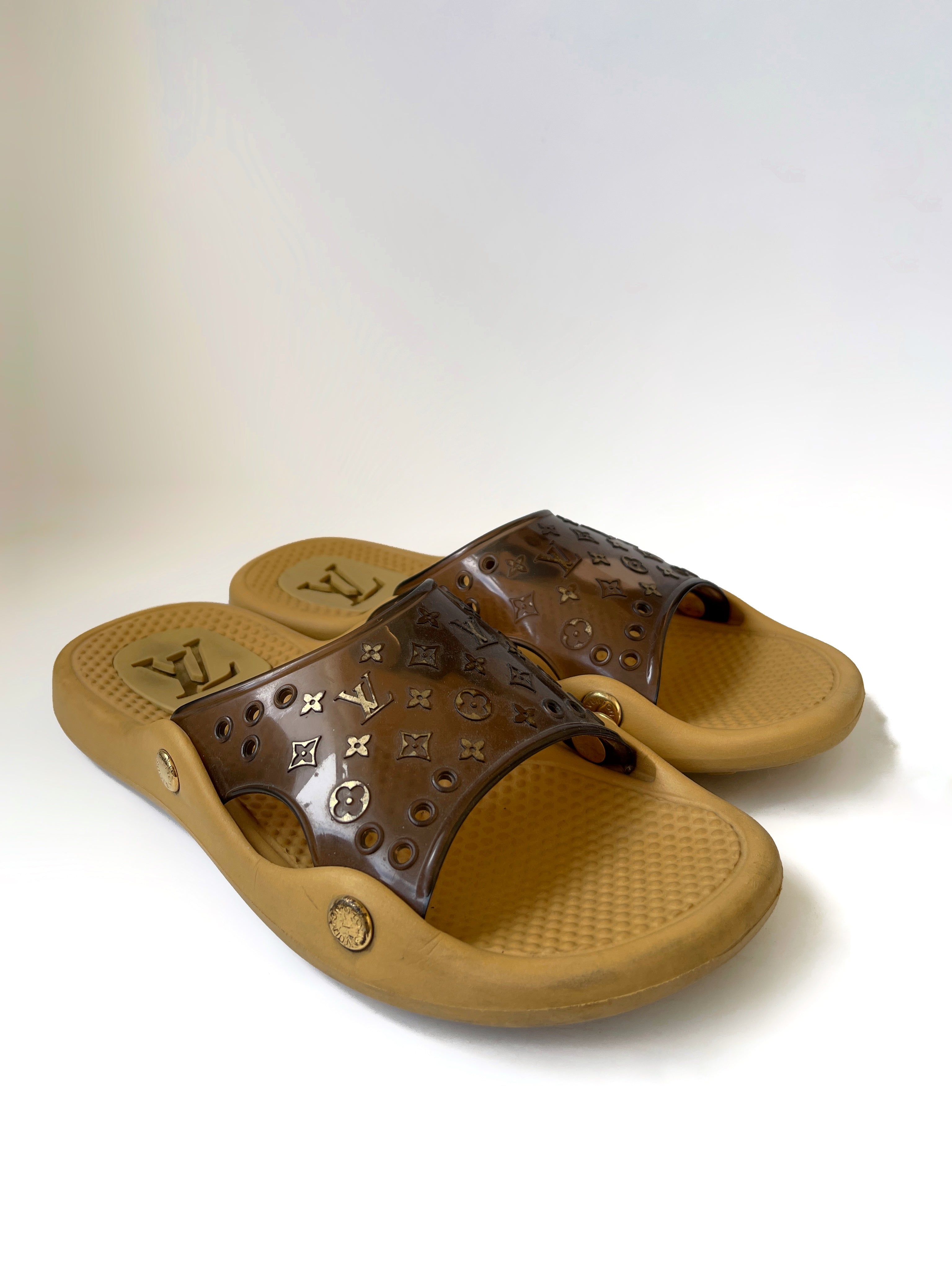 Louis Vuitton monogram slides sandals mules