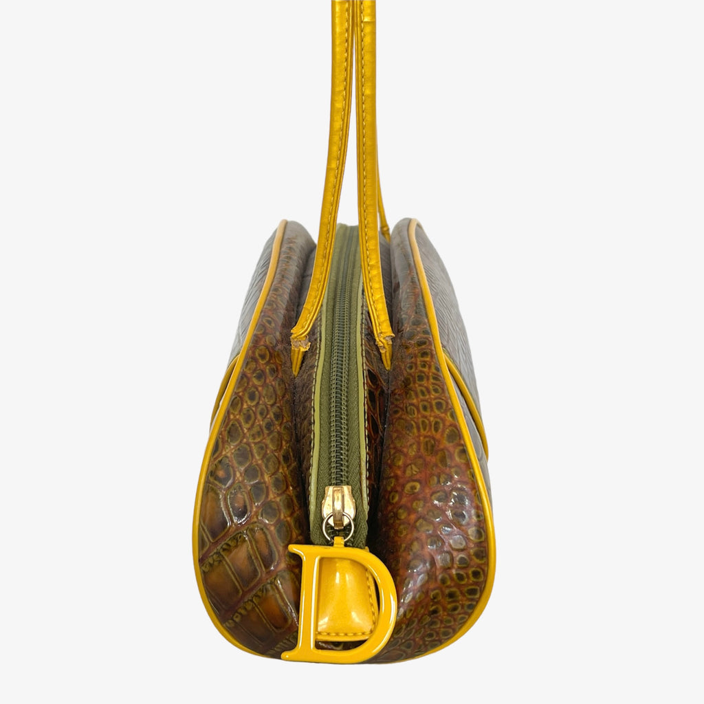 Vintage Christian Dior Crocodile print/embossed shoulder bag