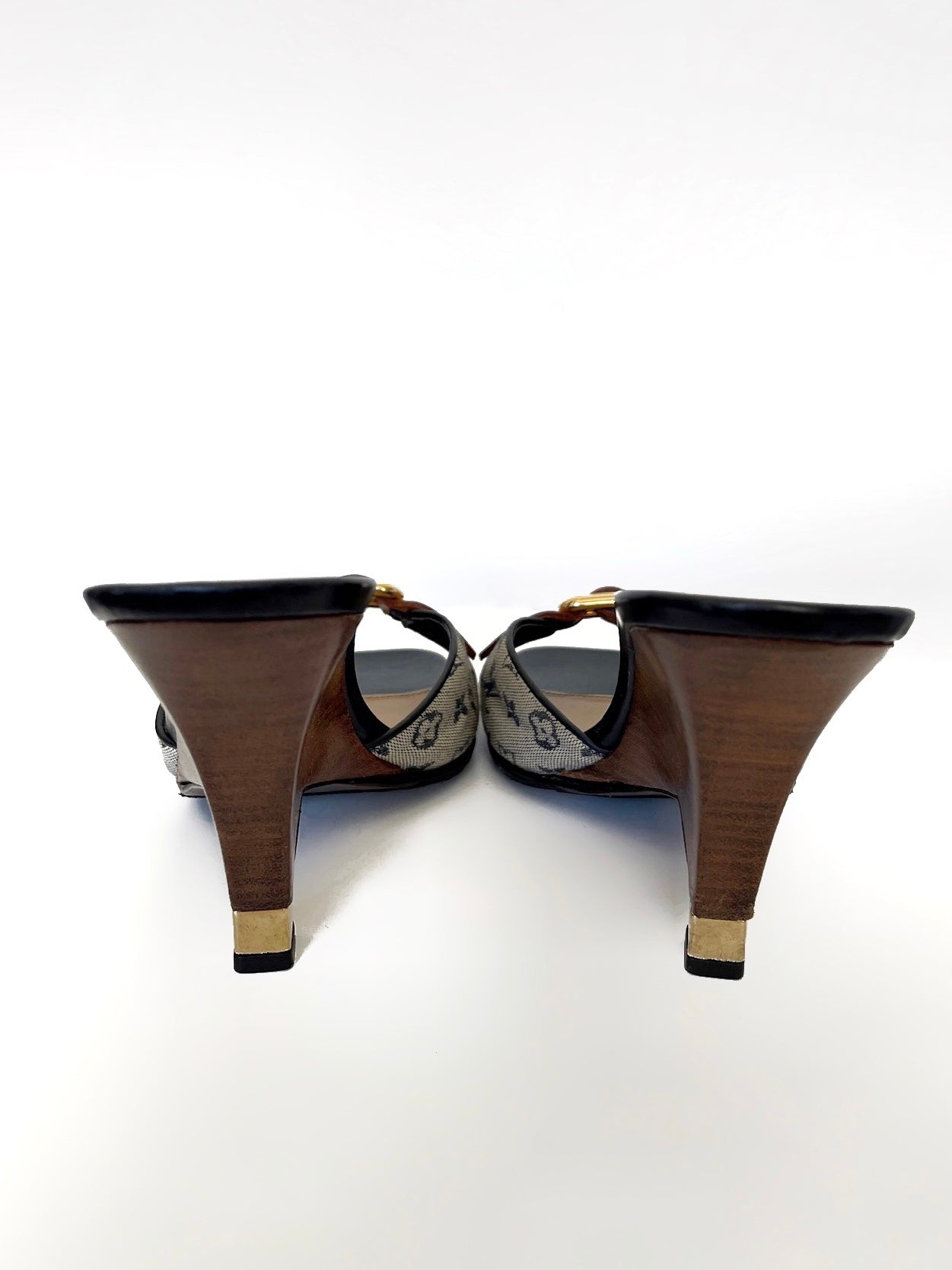 Louis Vuitton monogram canvas mule wedges
