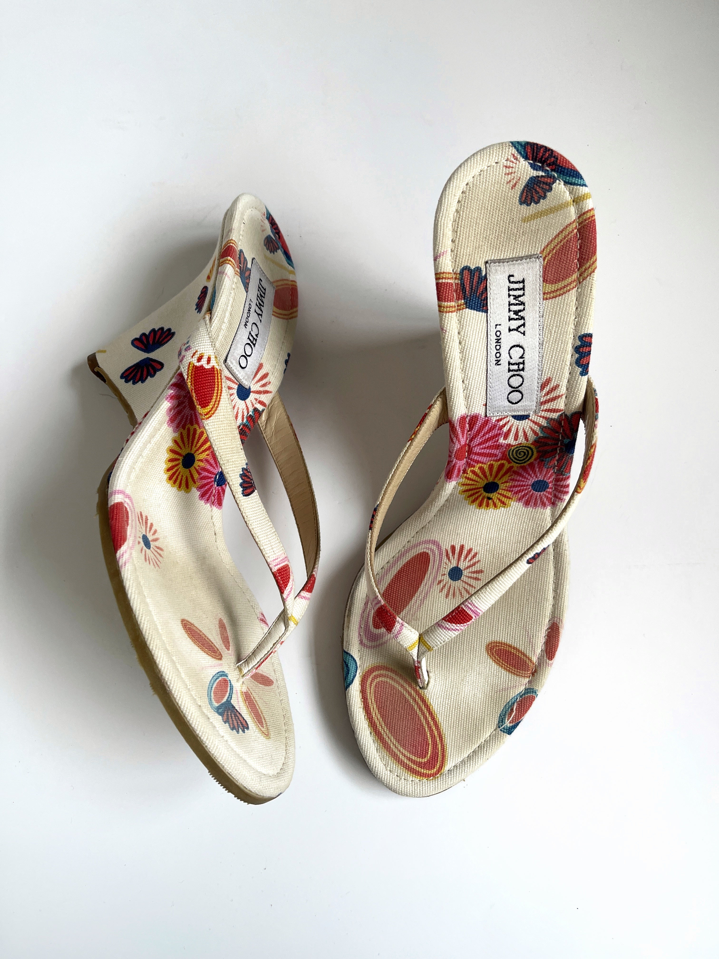 Jimmy choo floral wedges toe style