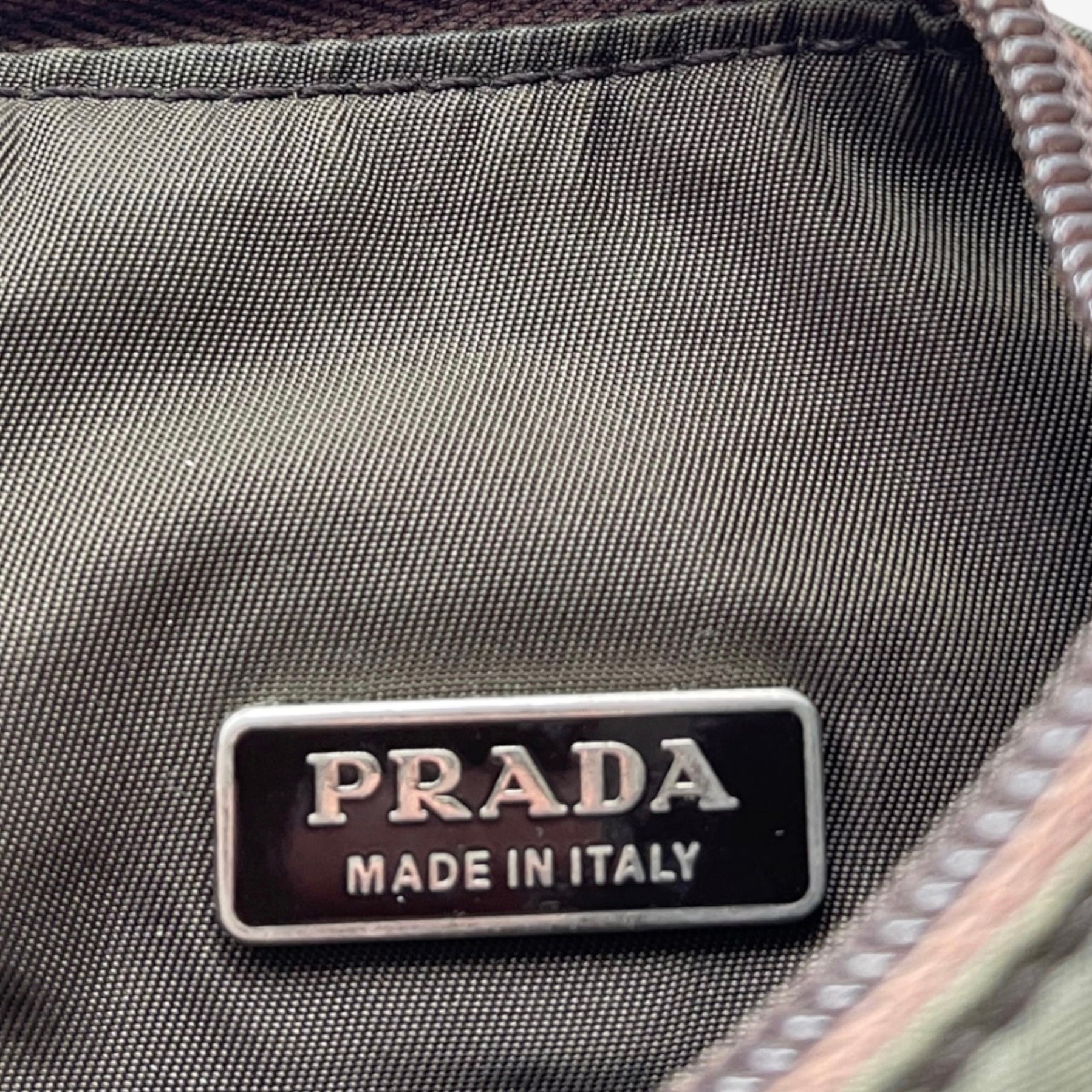 Vintage Prada nylon hobo in khaki green