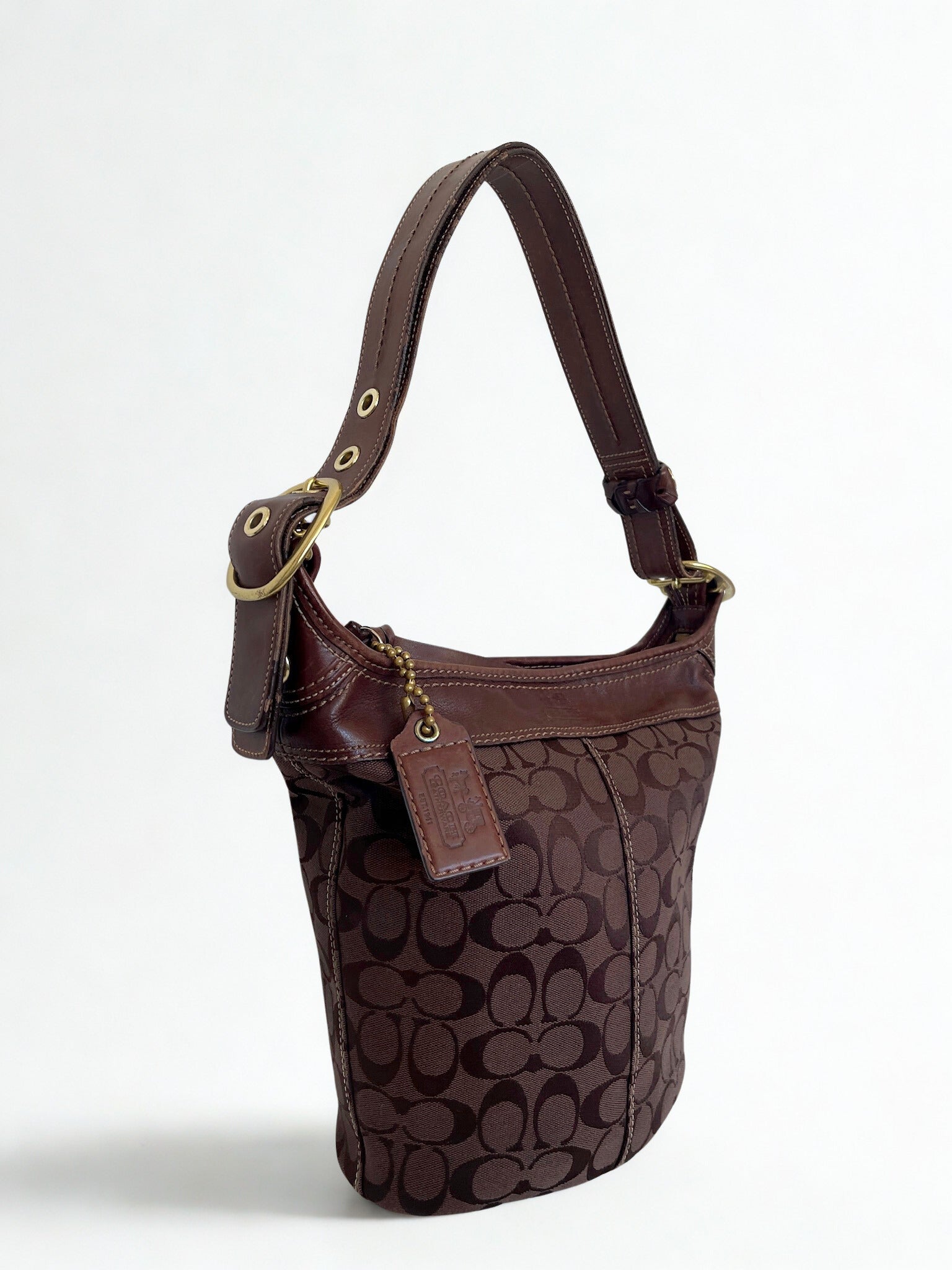 Coach signature brown hobo shoulder bag