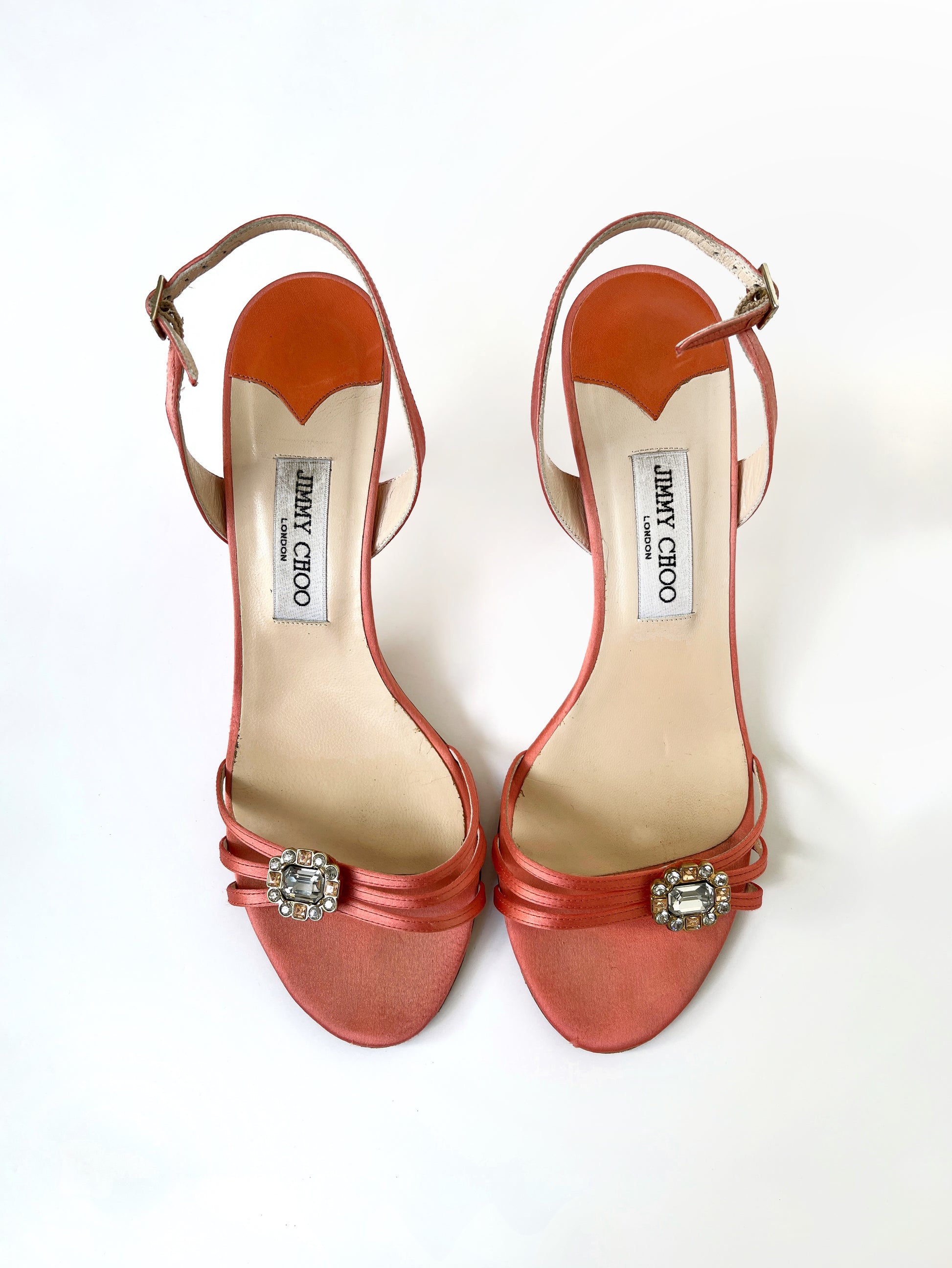 Jimmy choo orange diamante crystal slingback EU40