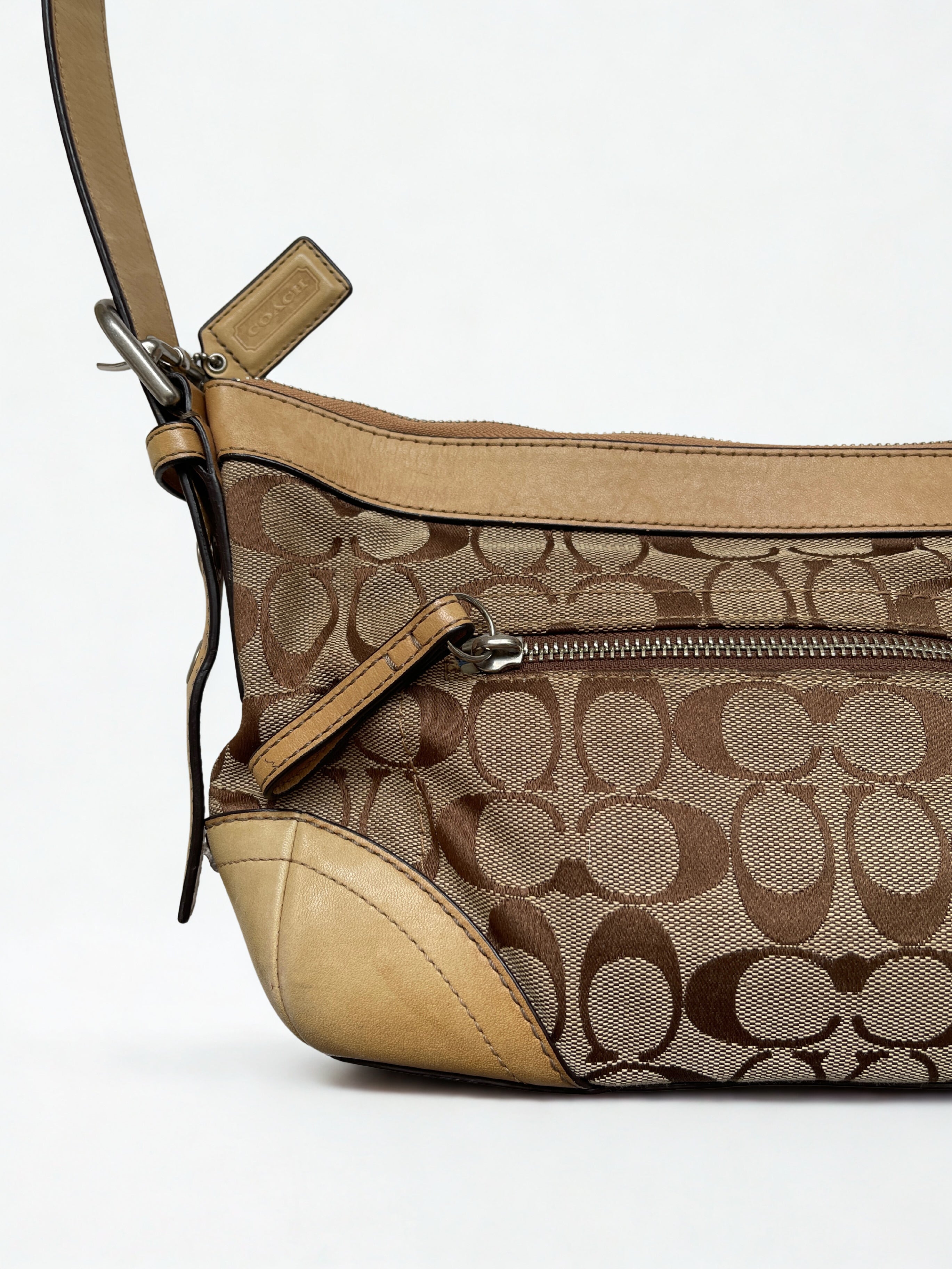 2000s Coach signature monogram crossbody bag