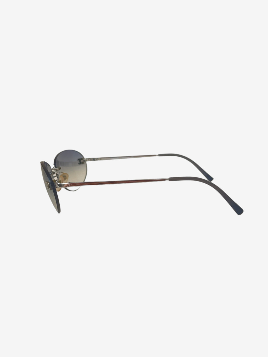 Vintage Chanel oval ombre rimless sunglasses