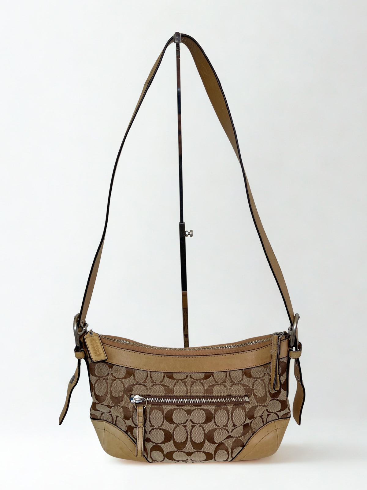 2000s Coach signature monogram crossbody bag