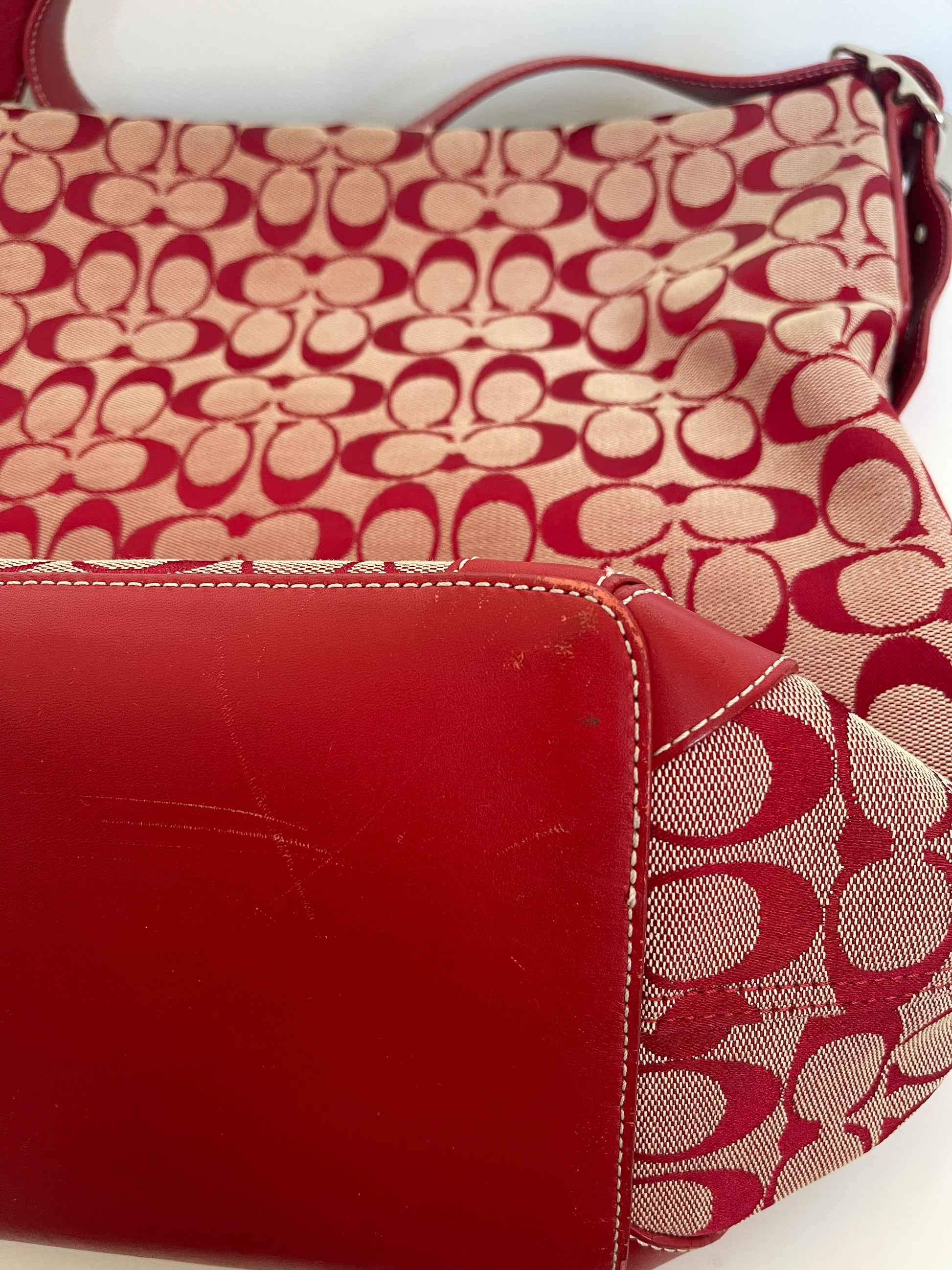 Coach signature XL hobo shoulder bag.