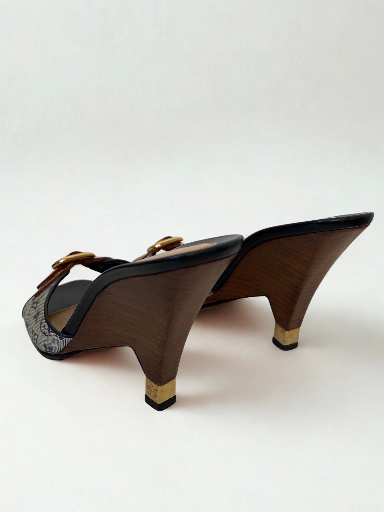Louis Vuitton monogram canvas mule wedges