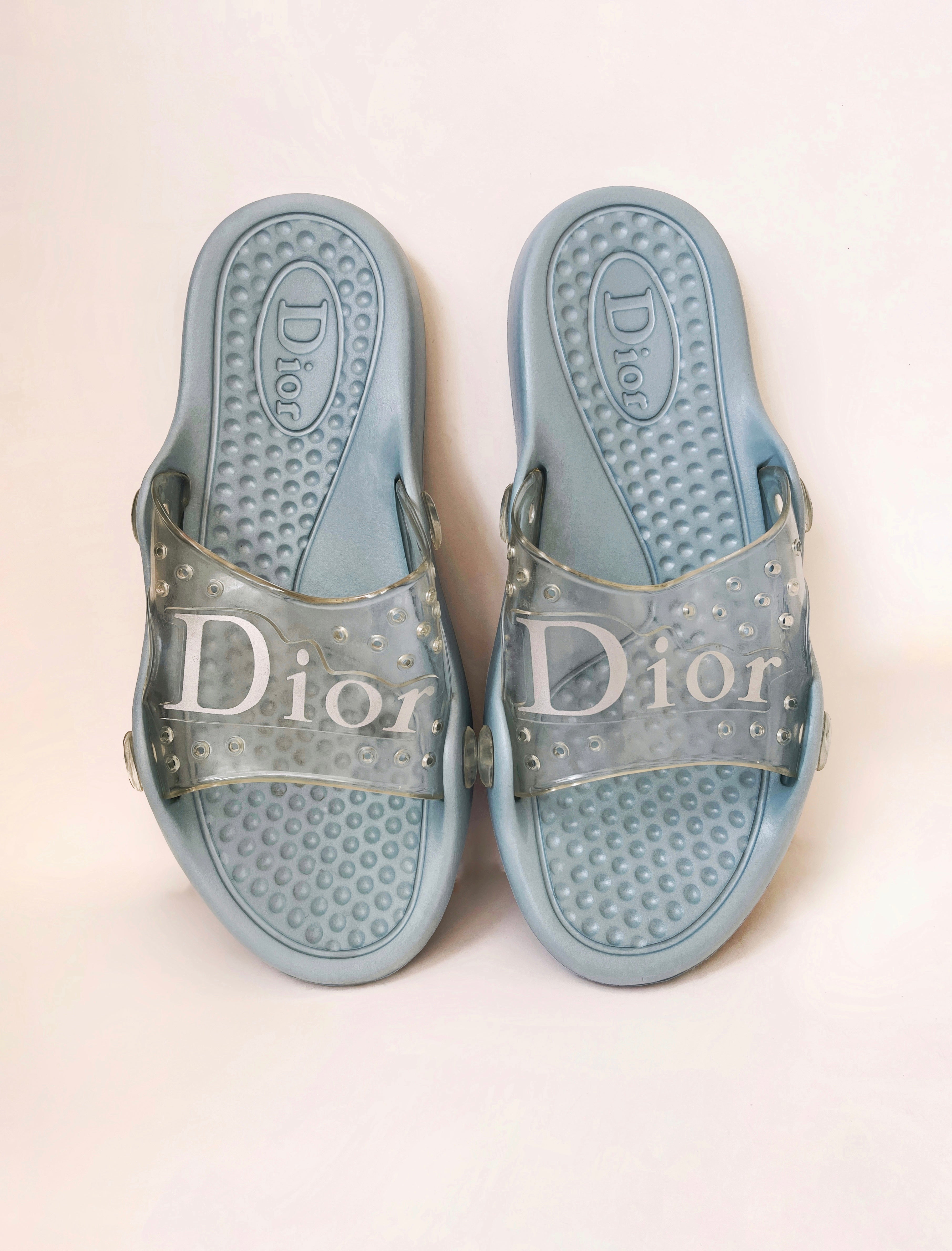 Vintage Dior Galliano era rubber pool slides EU41