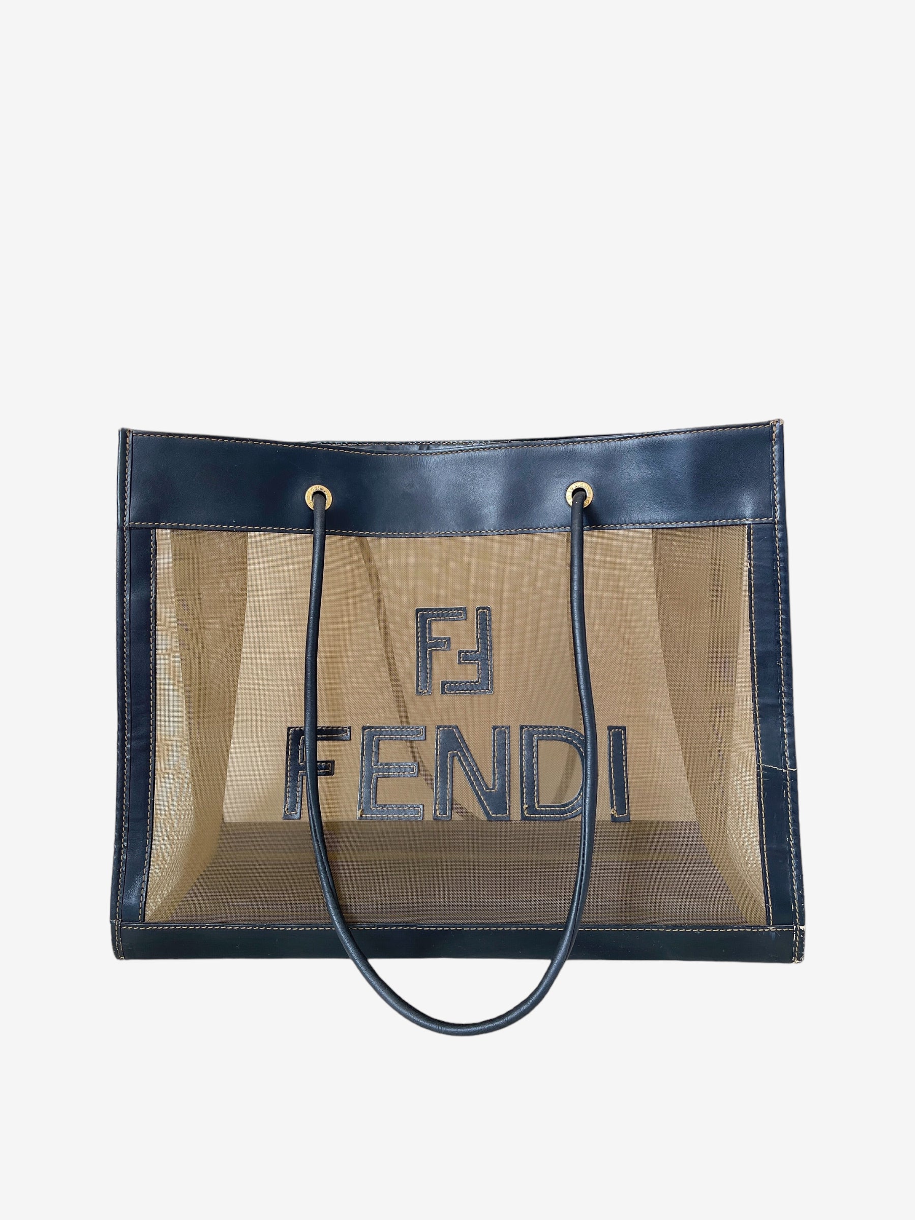 Vintage Fendi mesh shopper tote