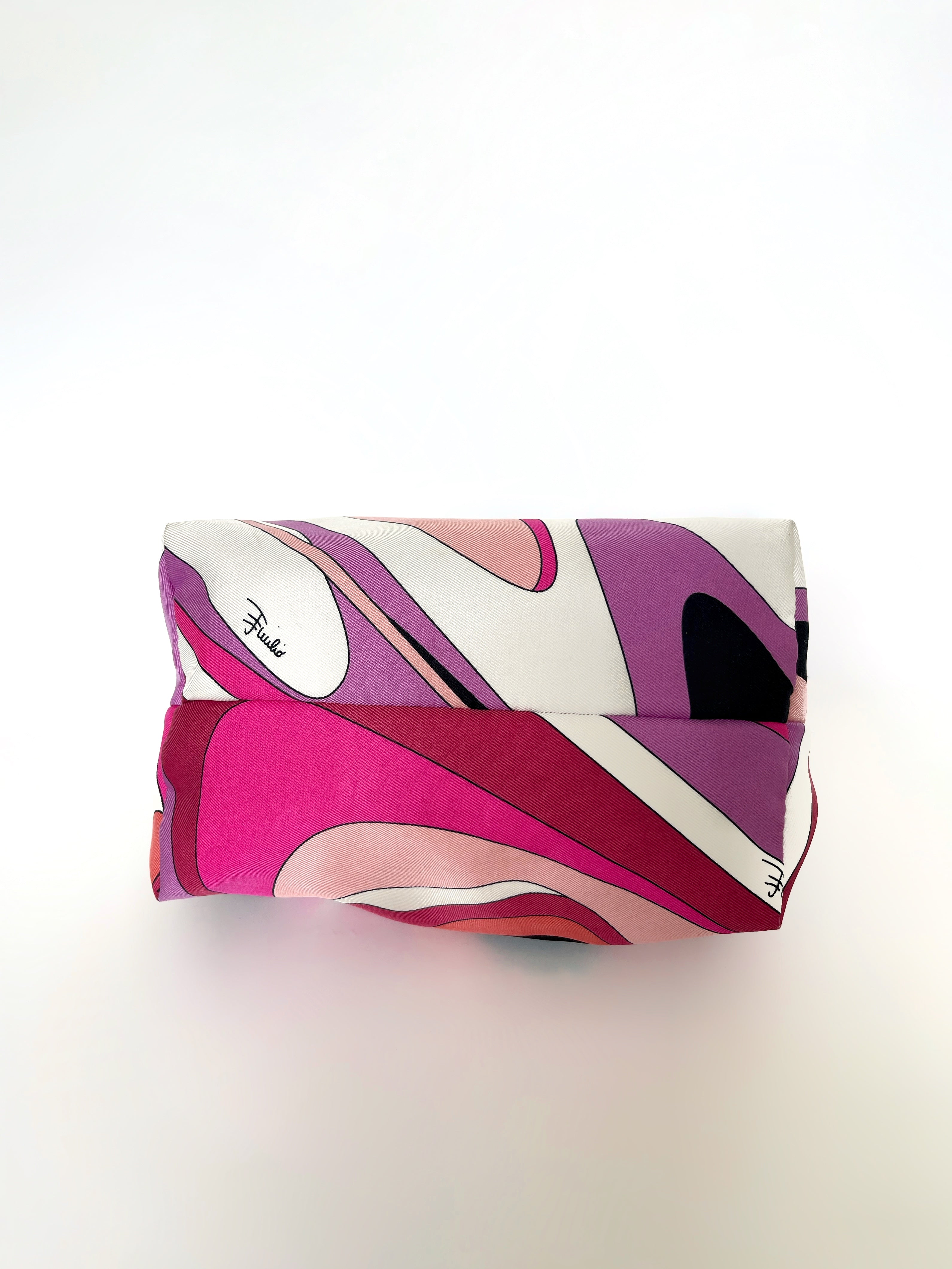 Emilio Pucci mini satin pouch with leather handle