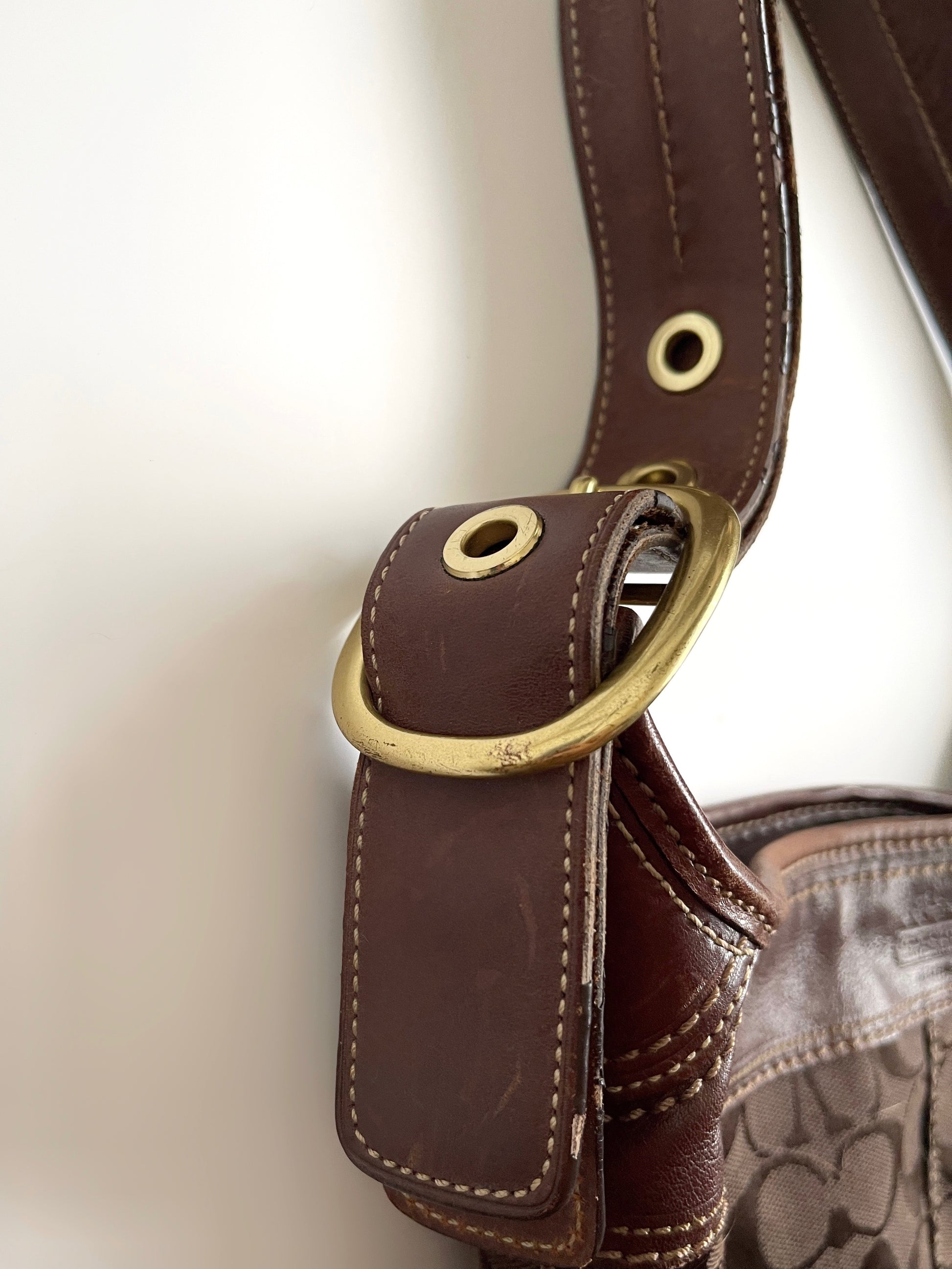 Coach signature brown hobo shoulder bag