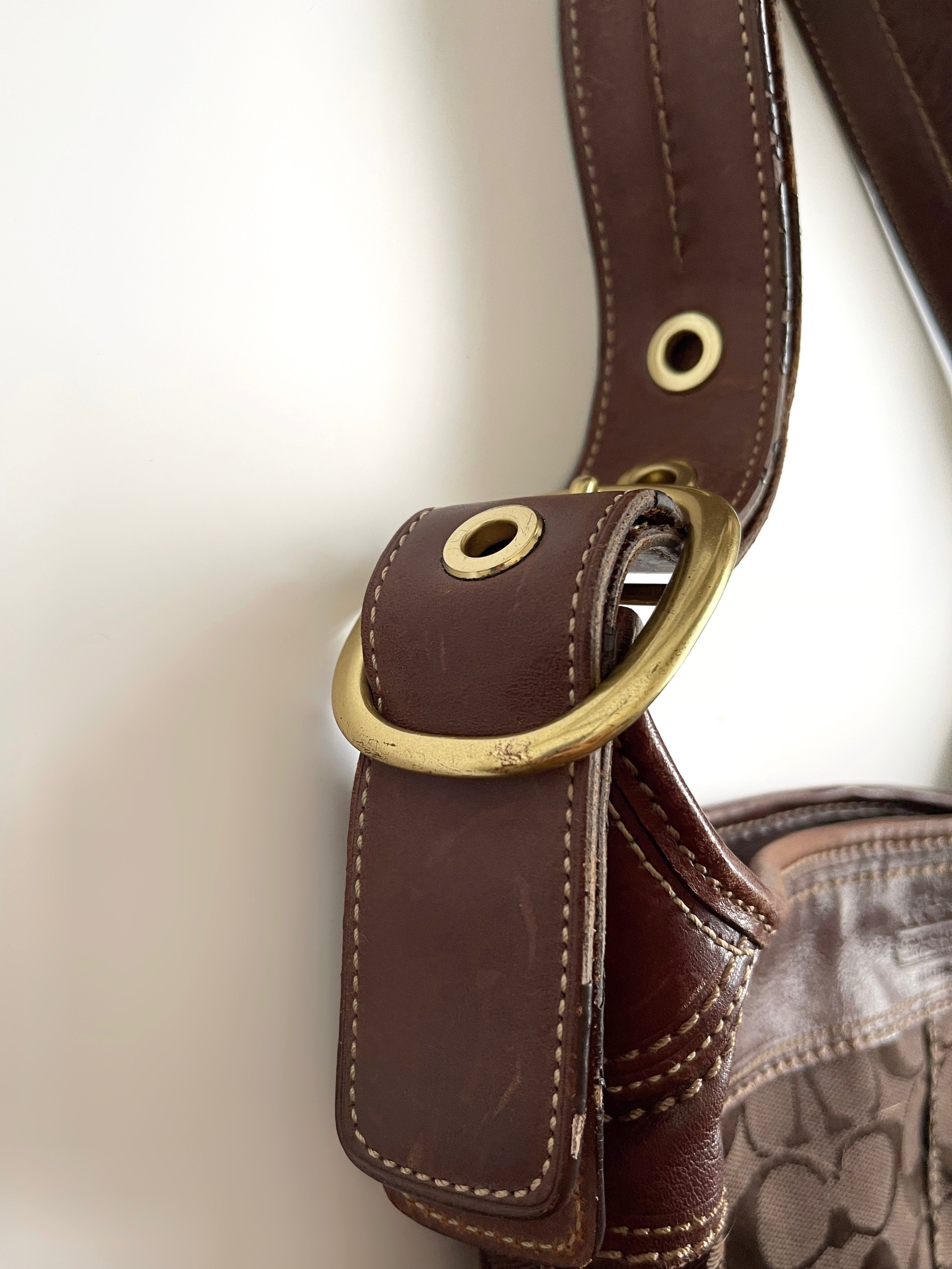 Coach signature brown hobo shoulder bag