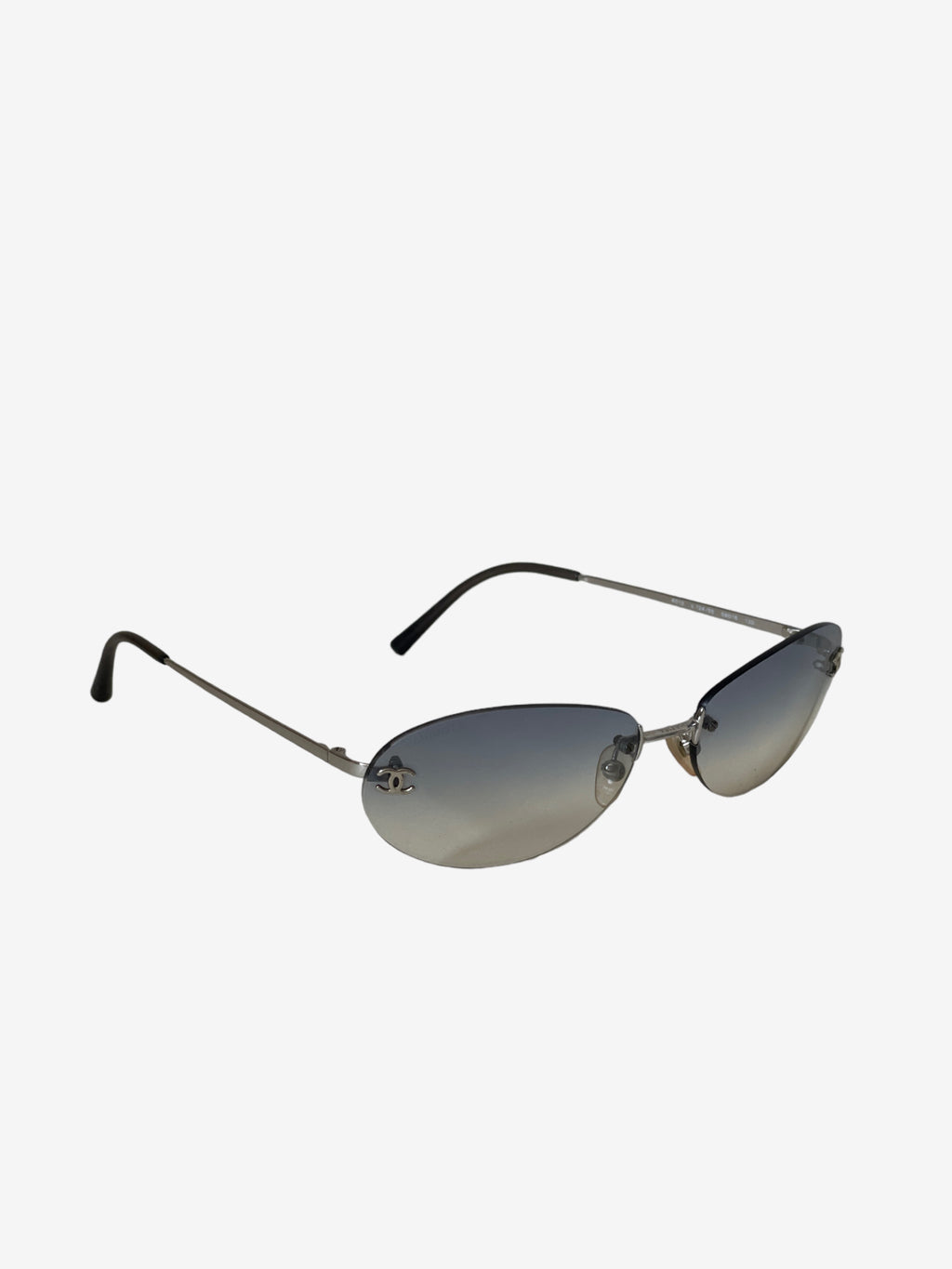 Vintage Chanel oval ombre rimless sunglasses