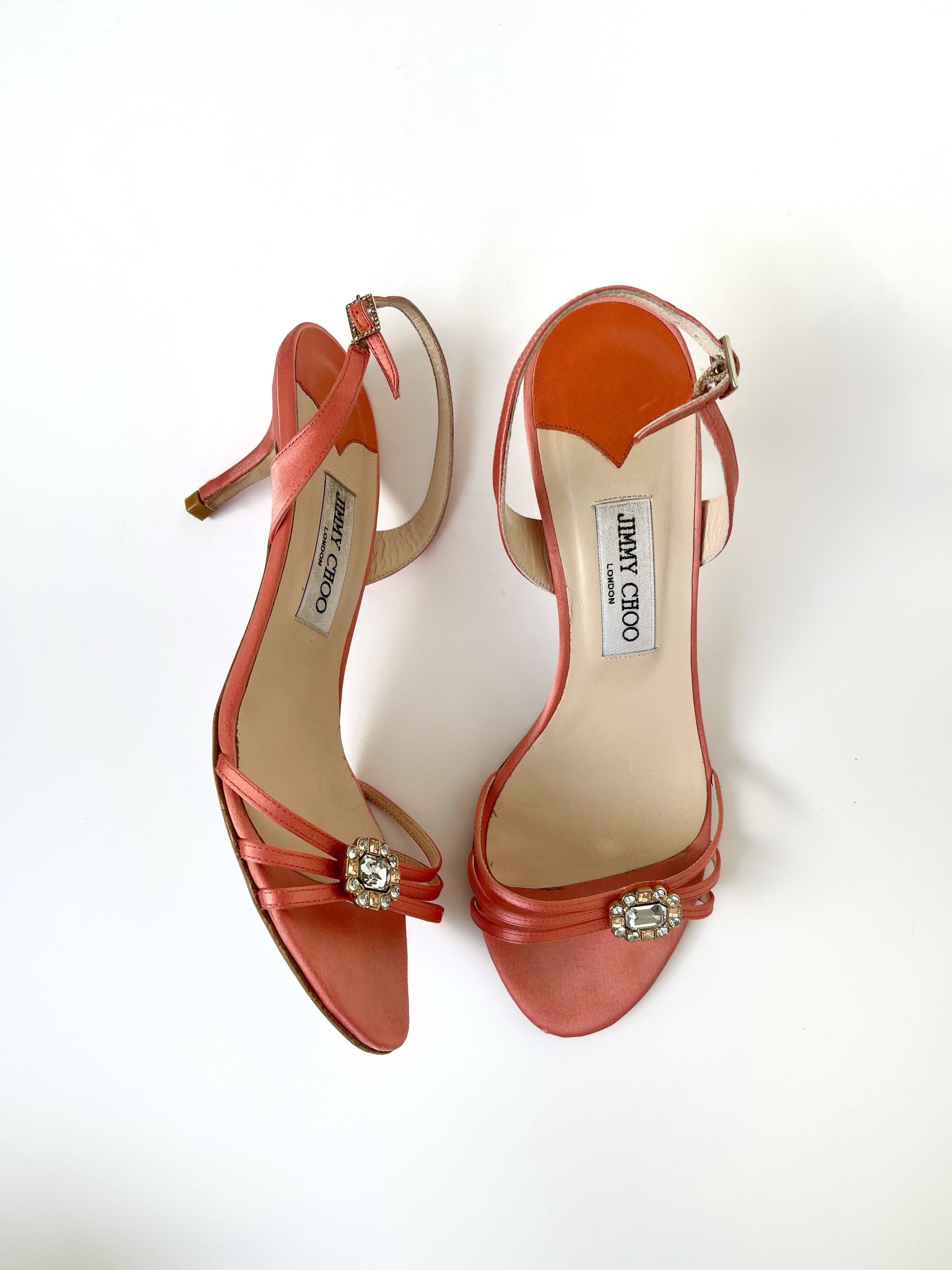 Jimmy choo orange diamante crystal slingback EU40