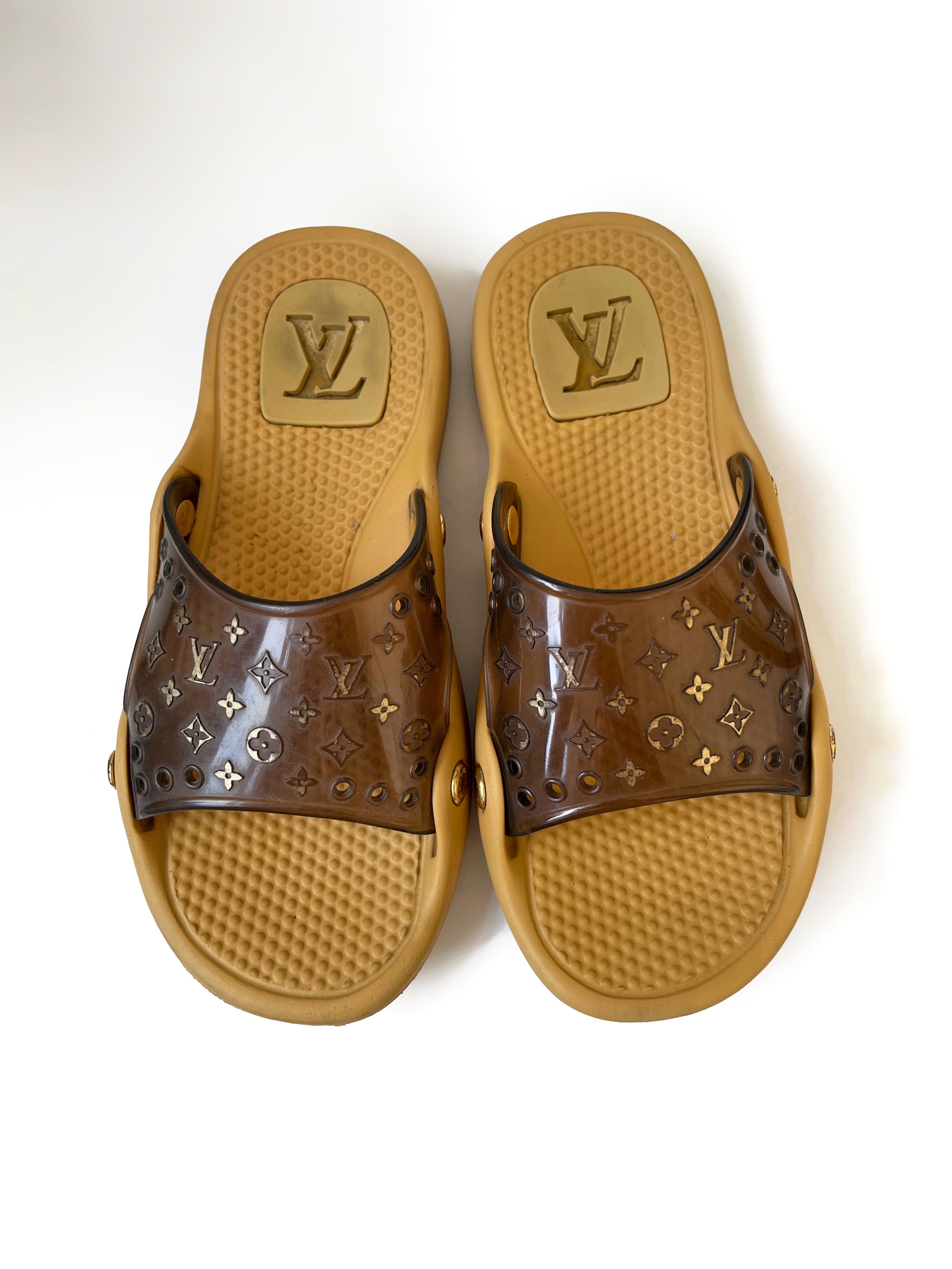 Louis Vuitton monogram slides sandals mules