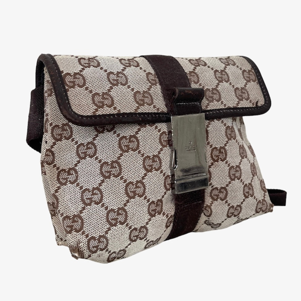 Gucci monogram canvas waist belt bag