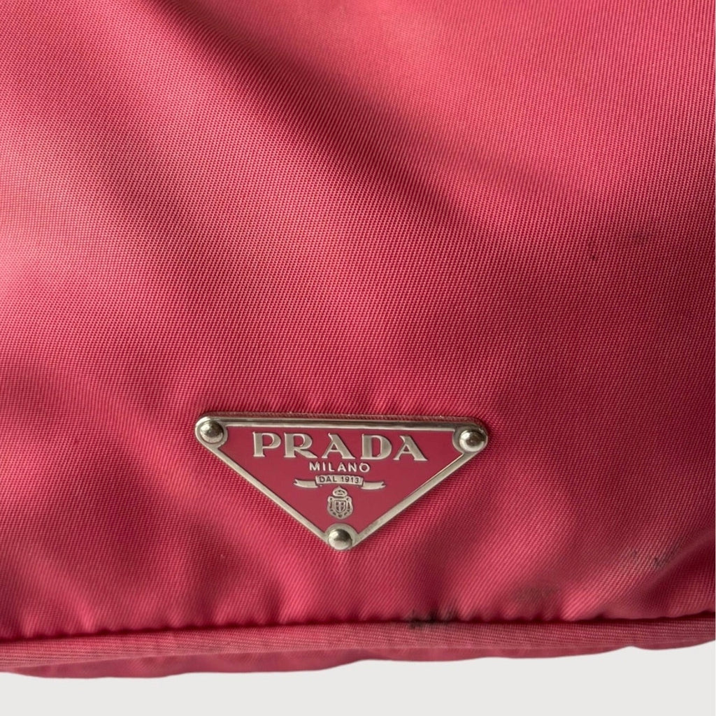 Prada nylon shoulder bag in pink