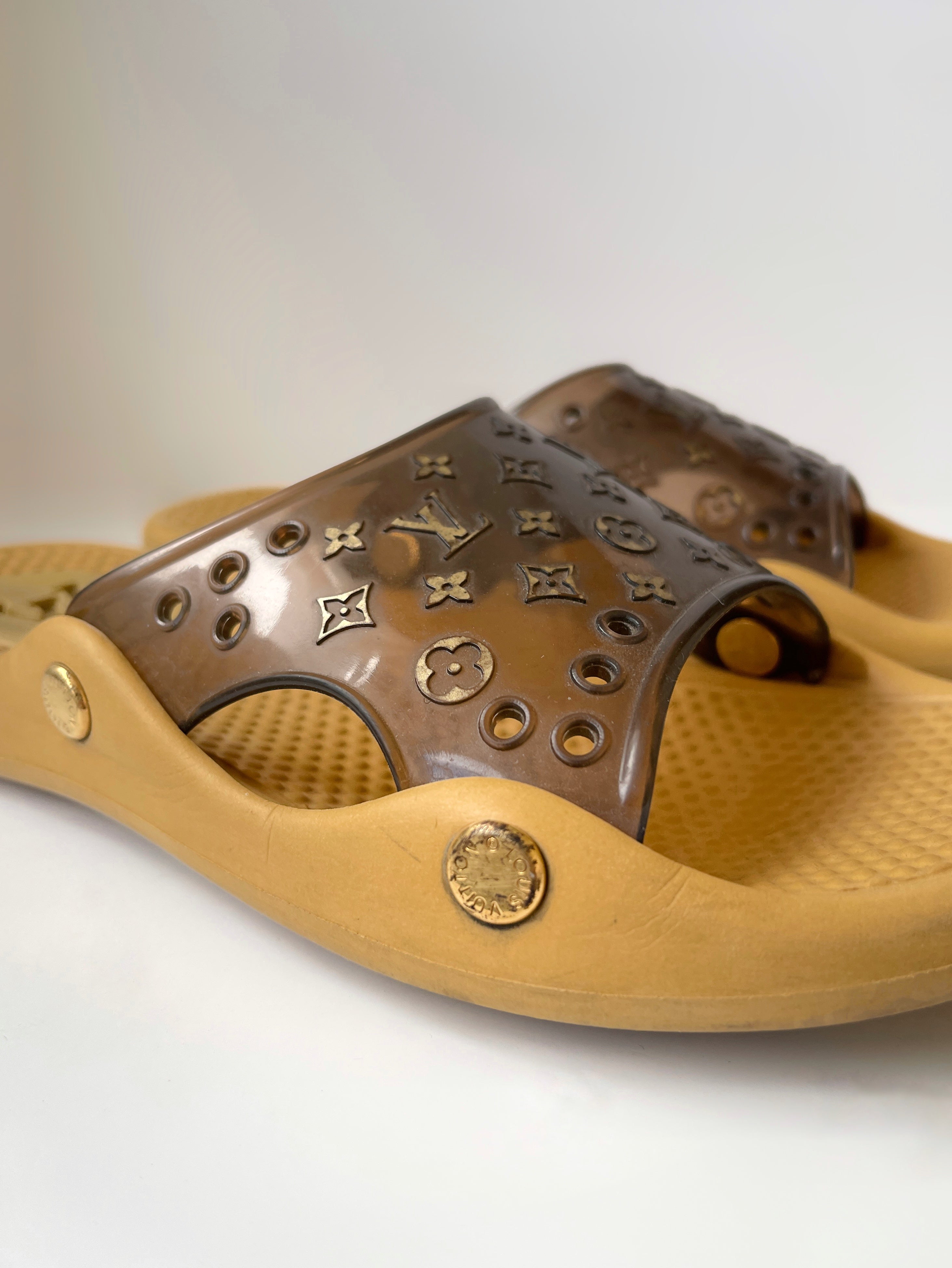 Louis Vuitton monogram slides sandals mules