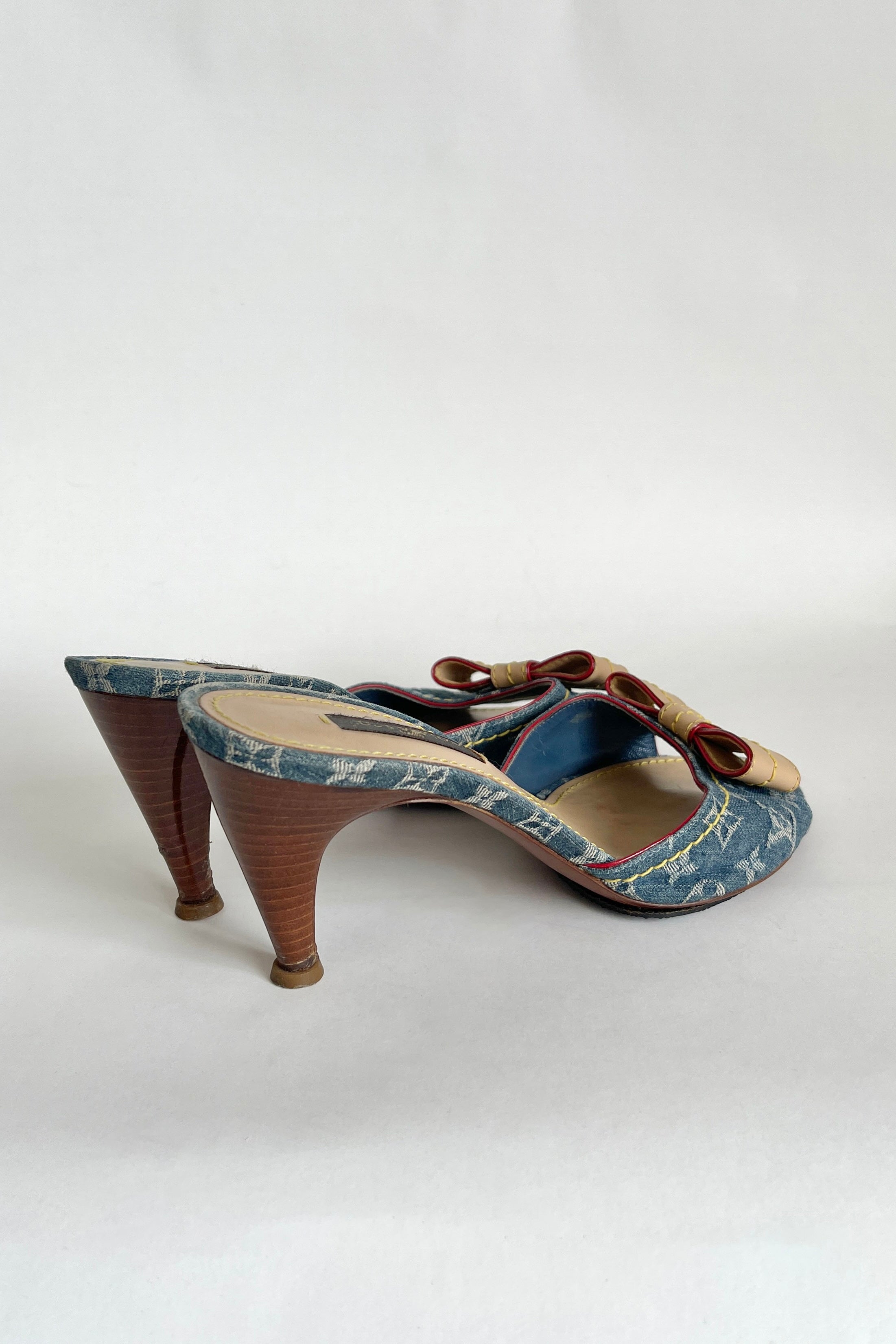Louis Vuitton vintage denim mules heels EU 36