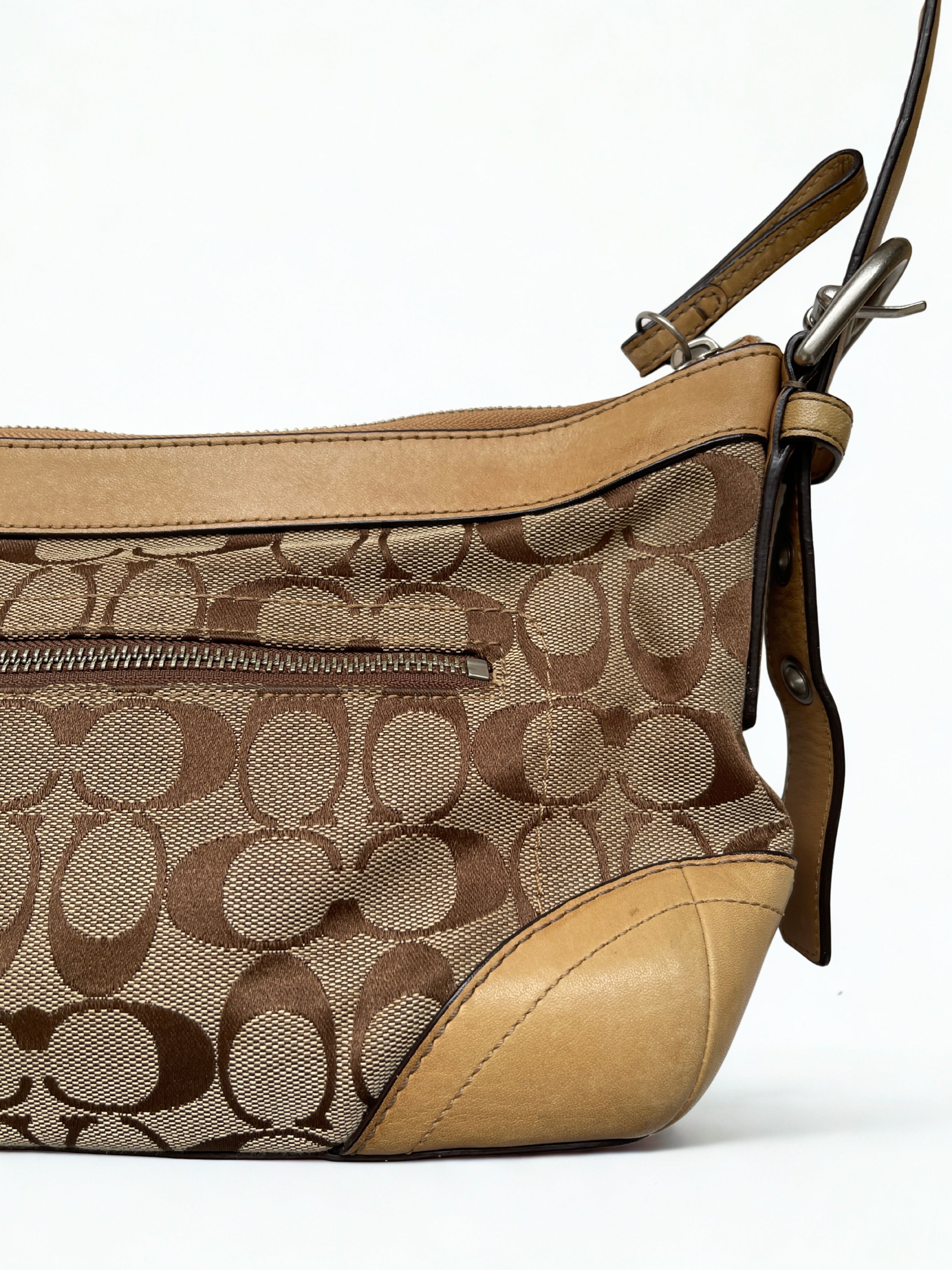 2000s Coach signature monogram crossbody bag