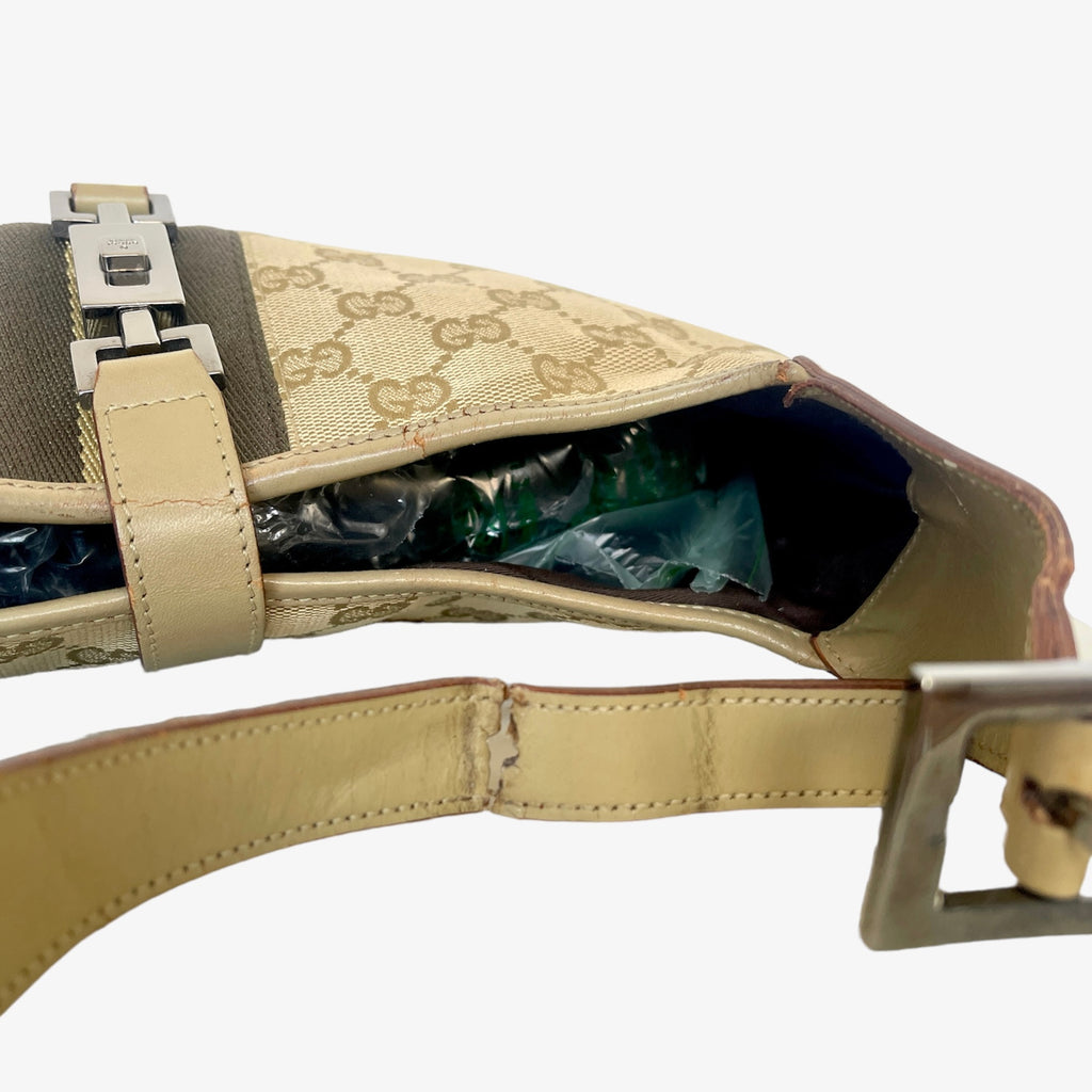 Vintage Gucci monogram Jackie in Olive and Biege