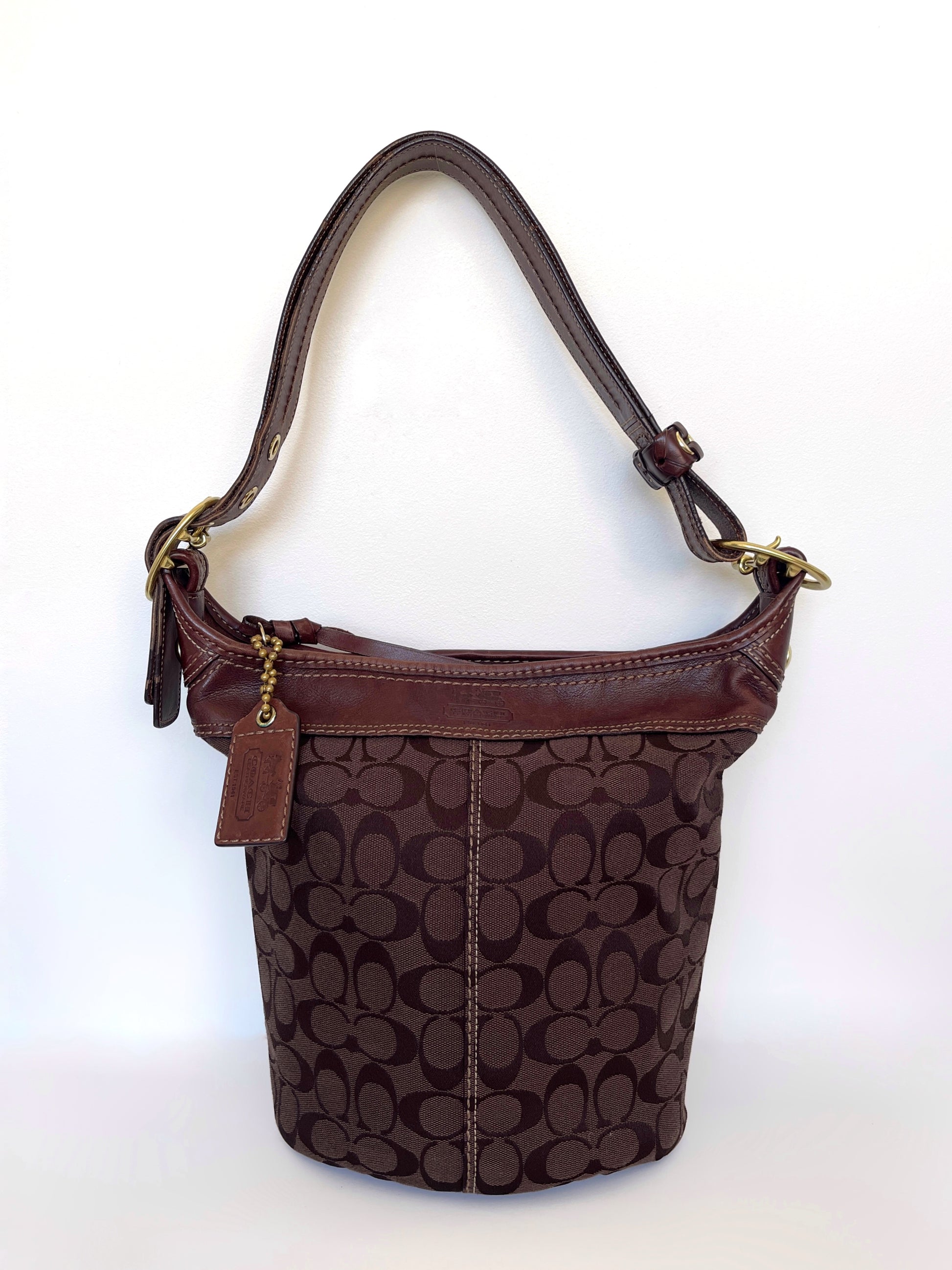 Coach signature brown hobo shoulder bag