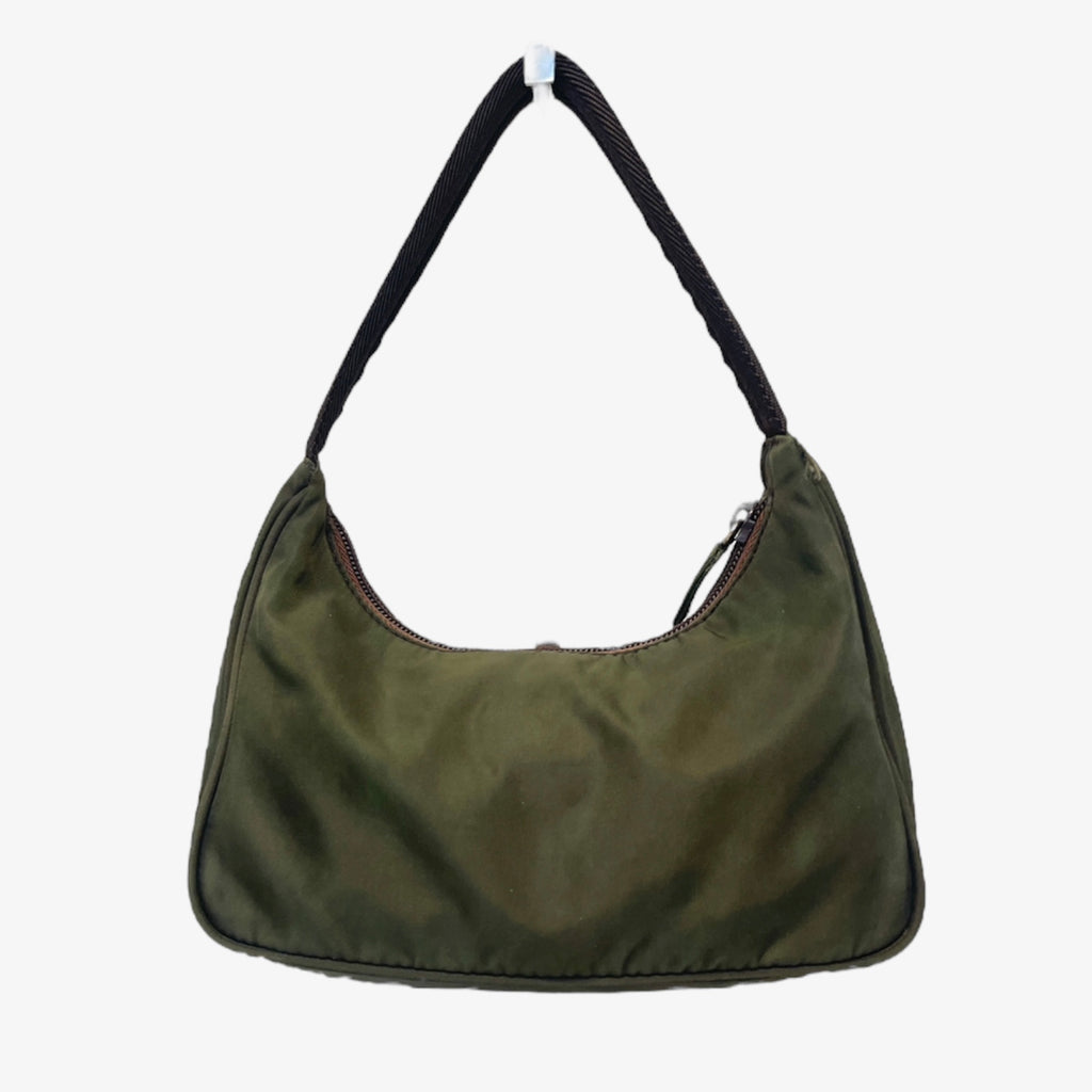 Vintage Prada nylon hobo in khaki green