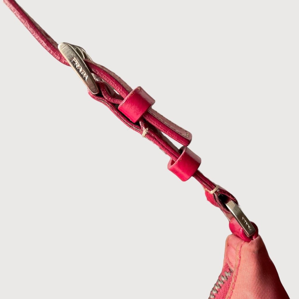 Prada nylon shoulder bag in pink