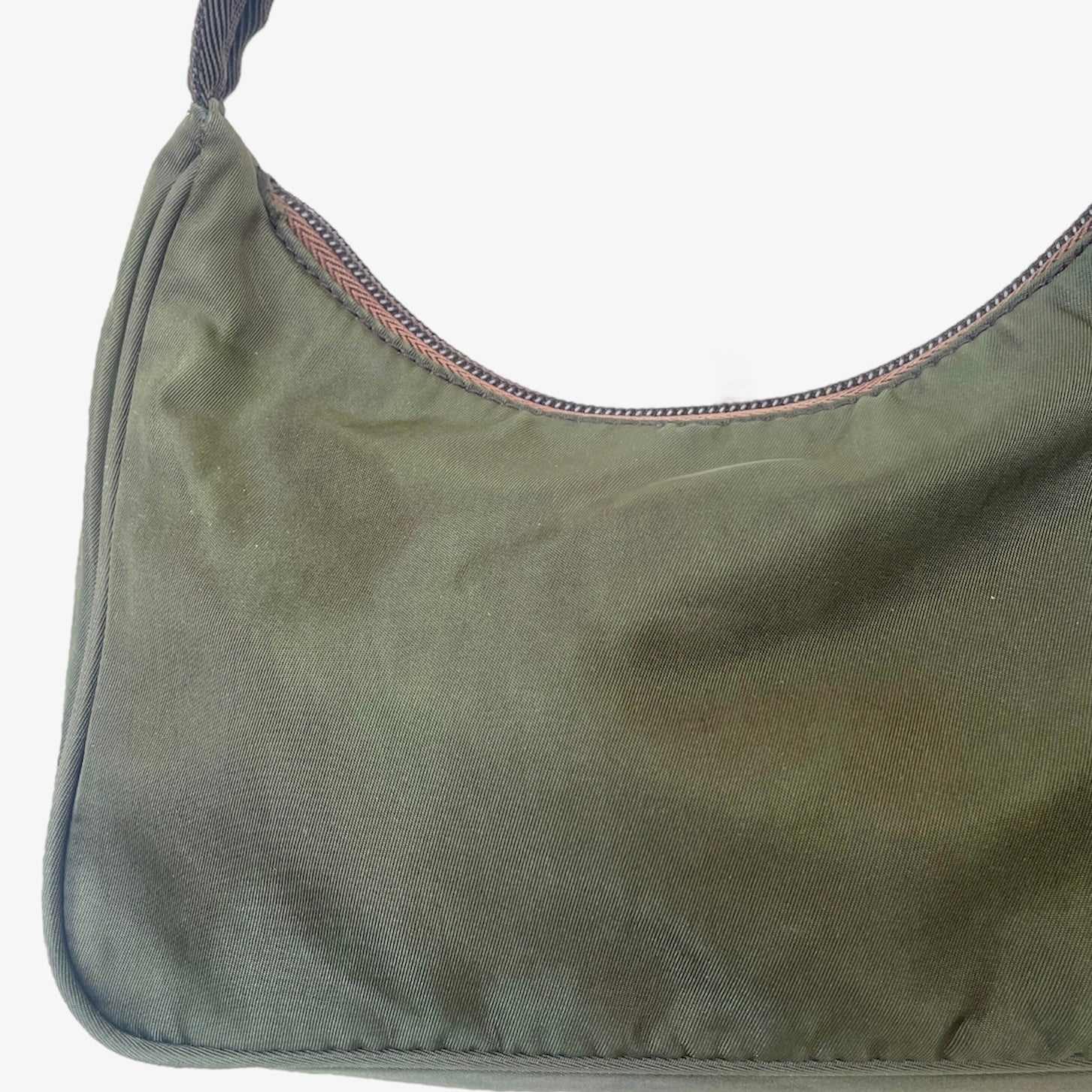 Vintage Prada nylon hobo in khaki green