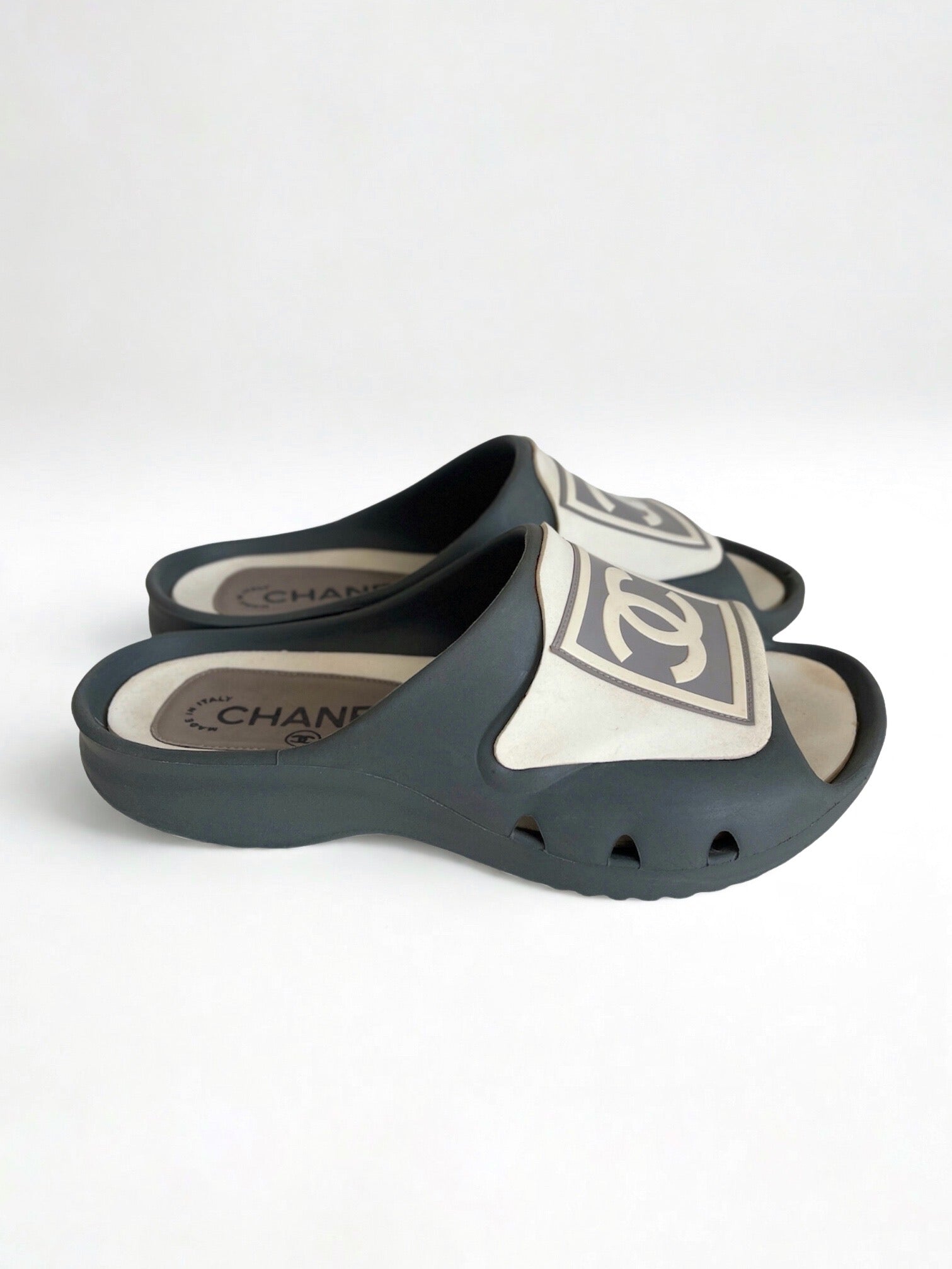 Chanel Sport Line rubber sliders sandals