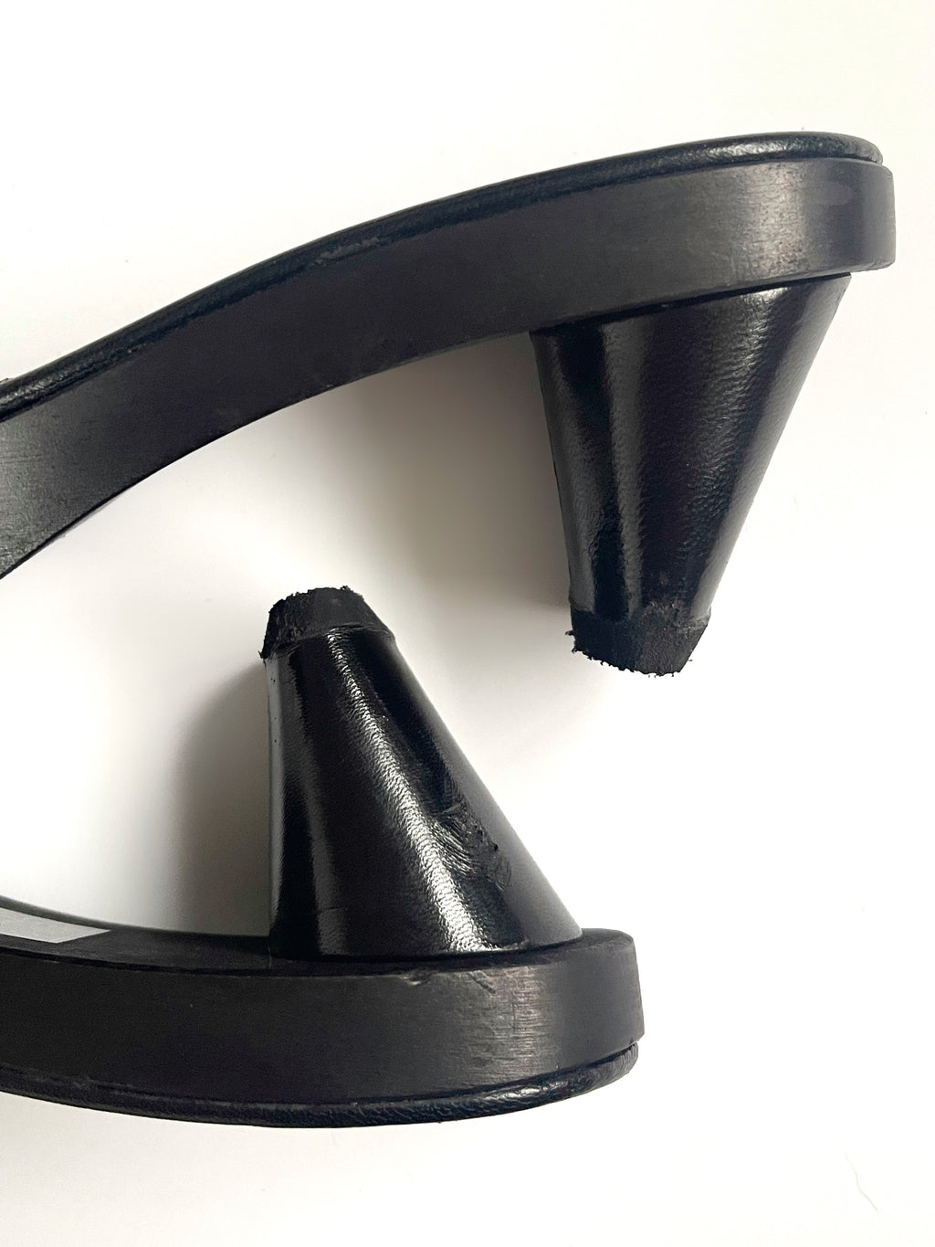 Vintage Chanel rare cc monogram wooden heels