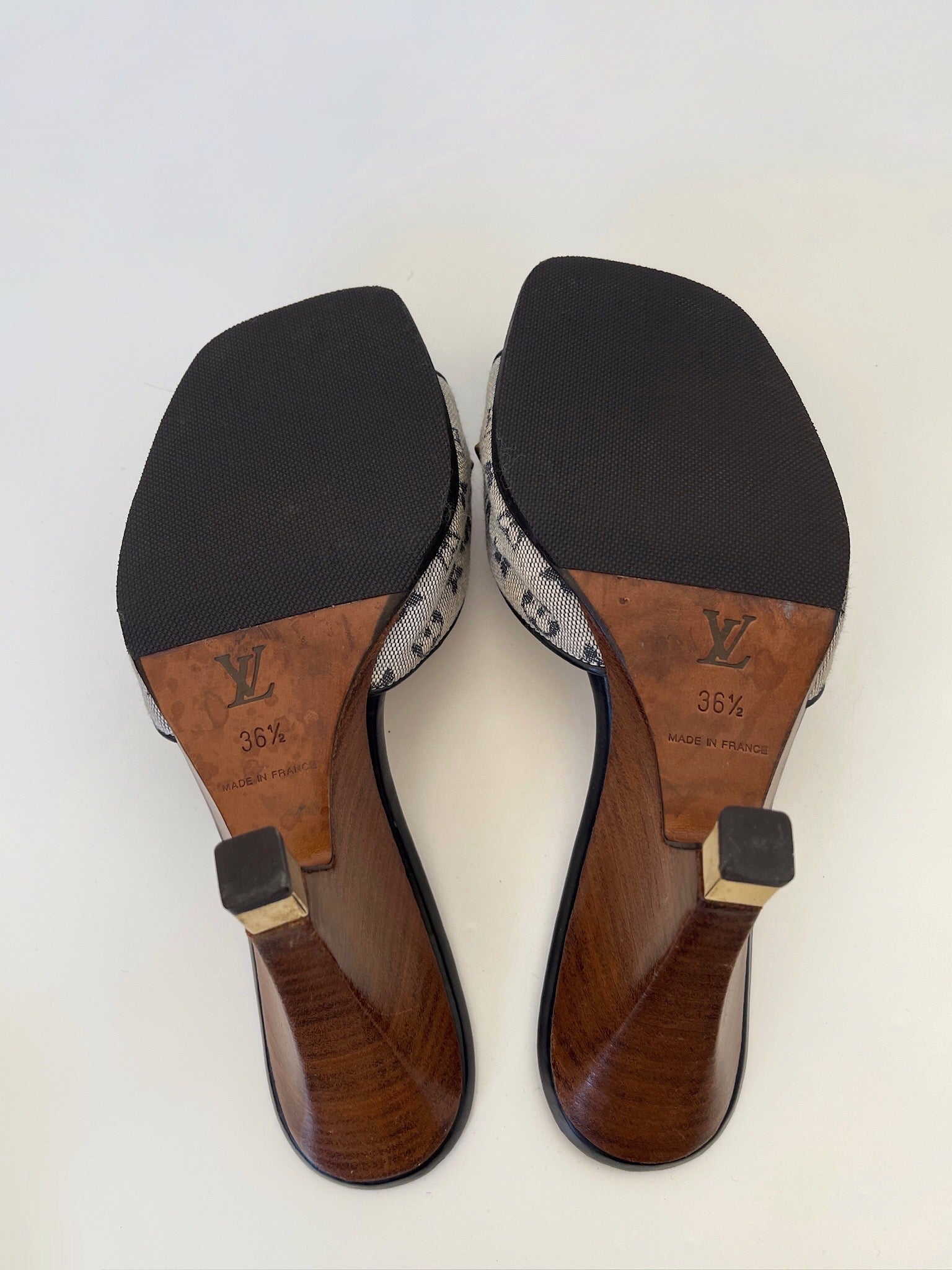 Louis Vuitton monogram canvas mule wedges