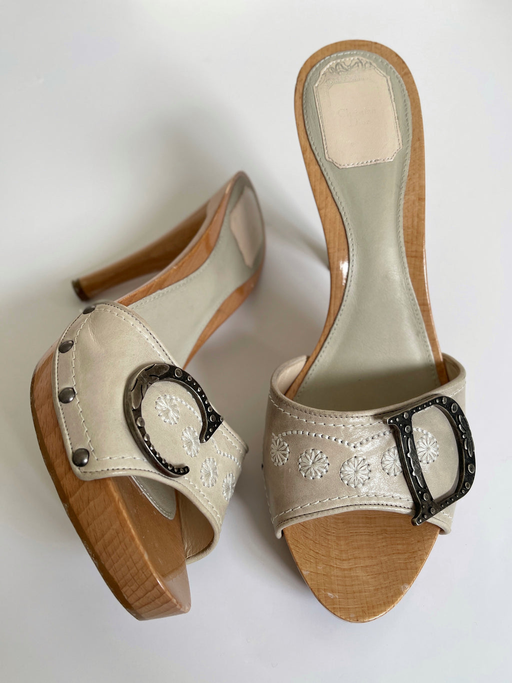 Christian dior western mules with logo detail EU40.5