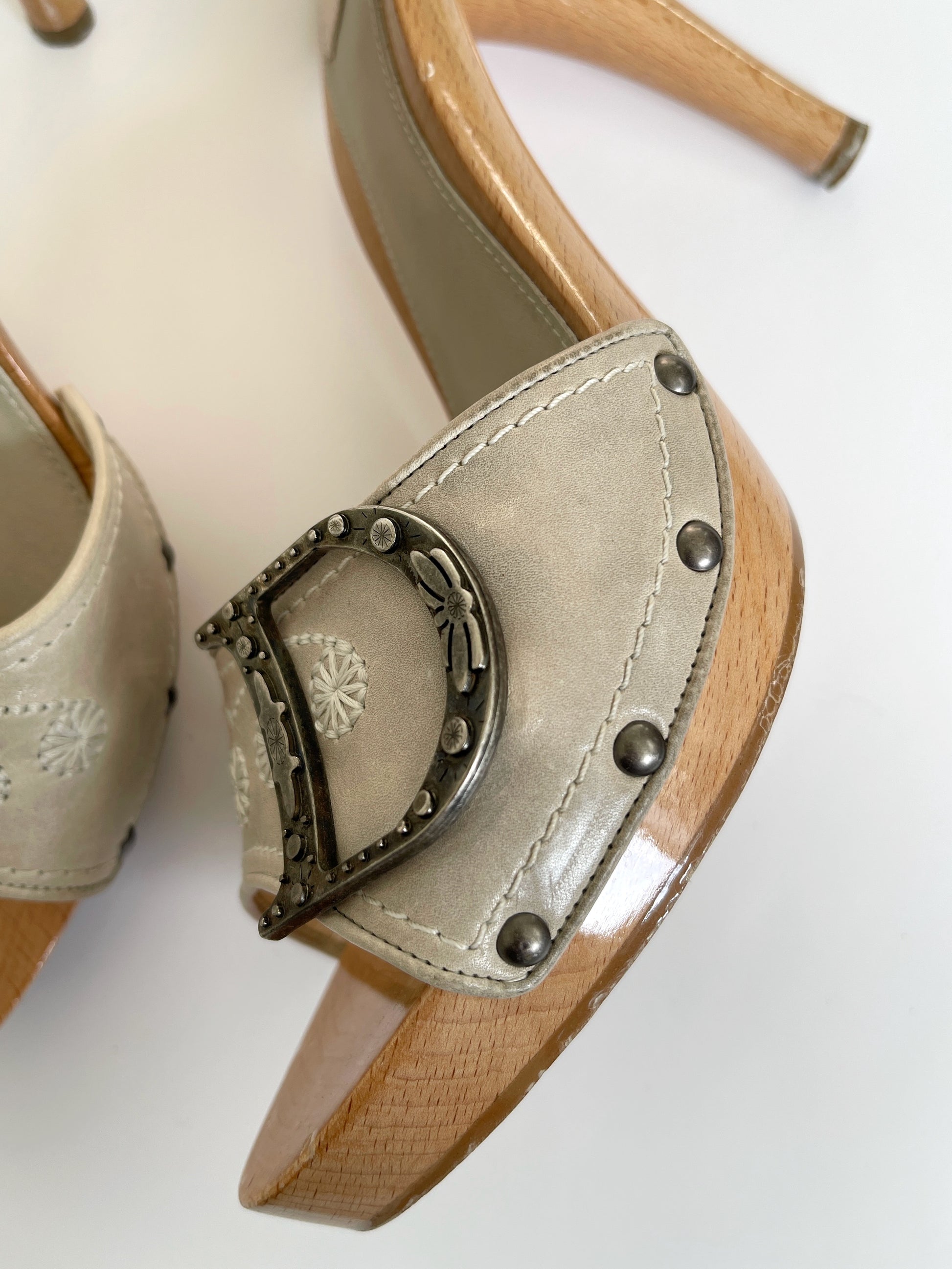 Christian dior western mules with logo detail EU40.5