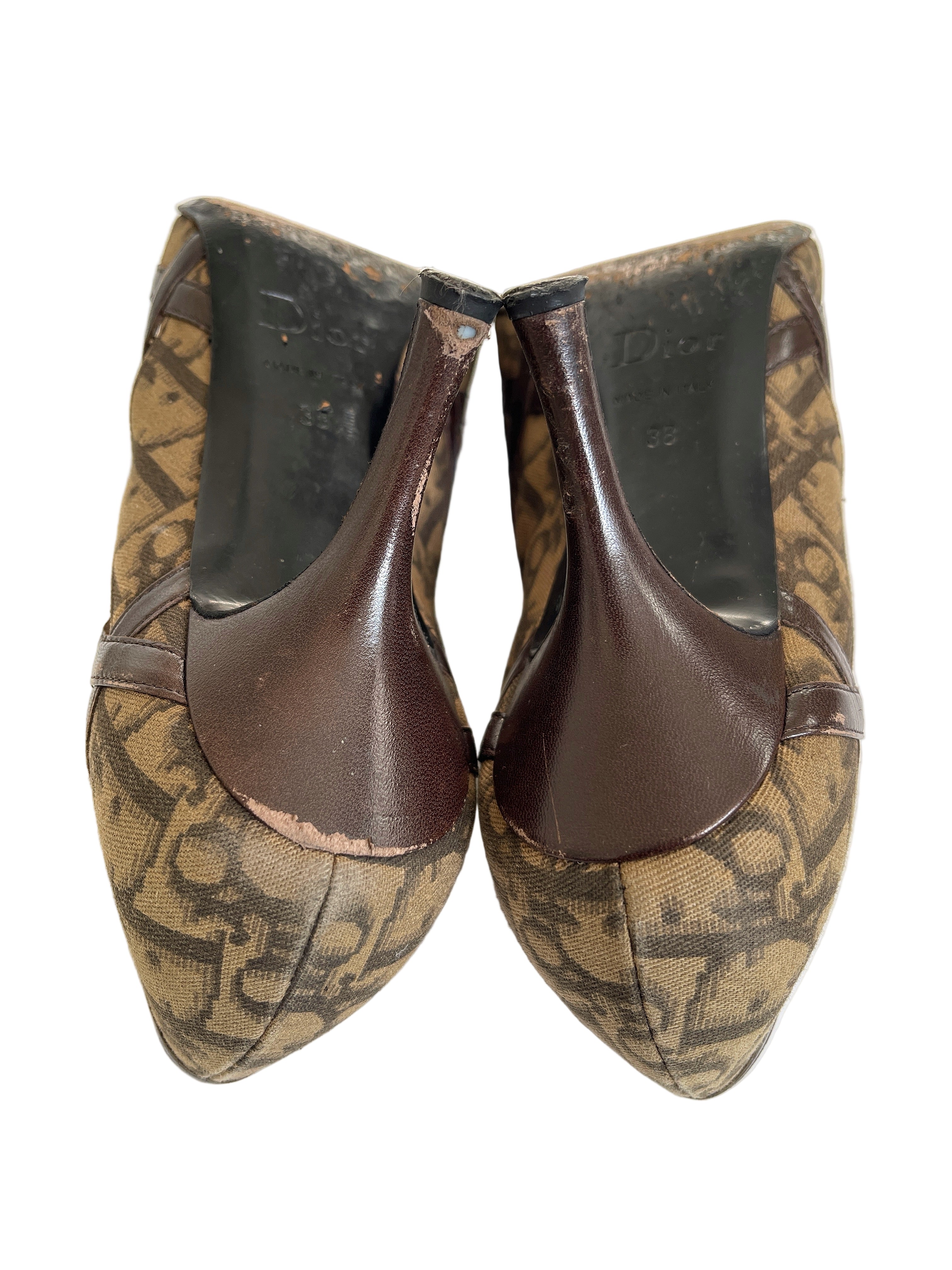 Vintage Dior monogram flower pumps heels