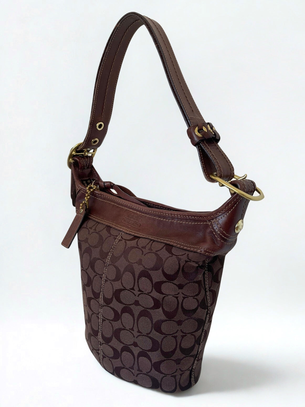 Coach signature brown hobo shoulder bag