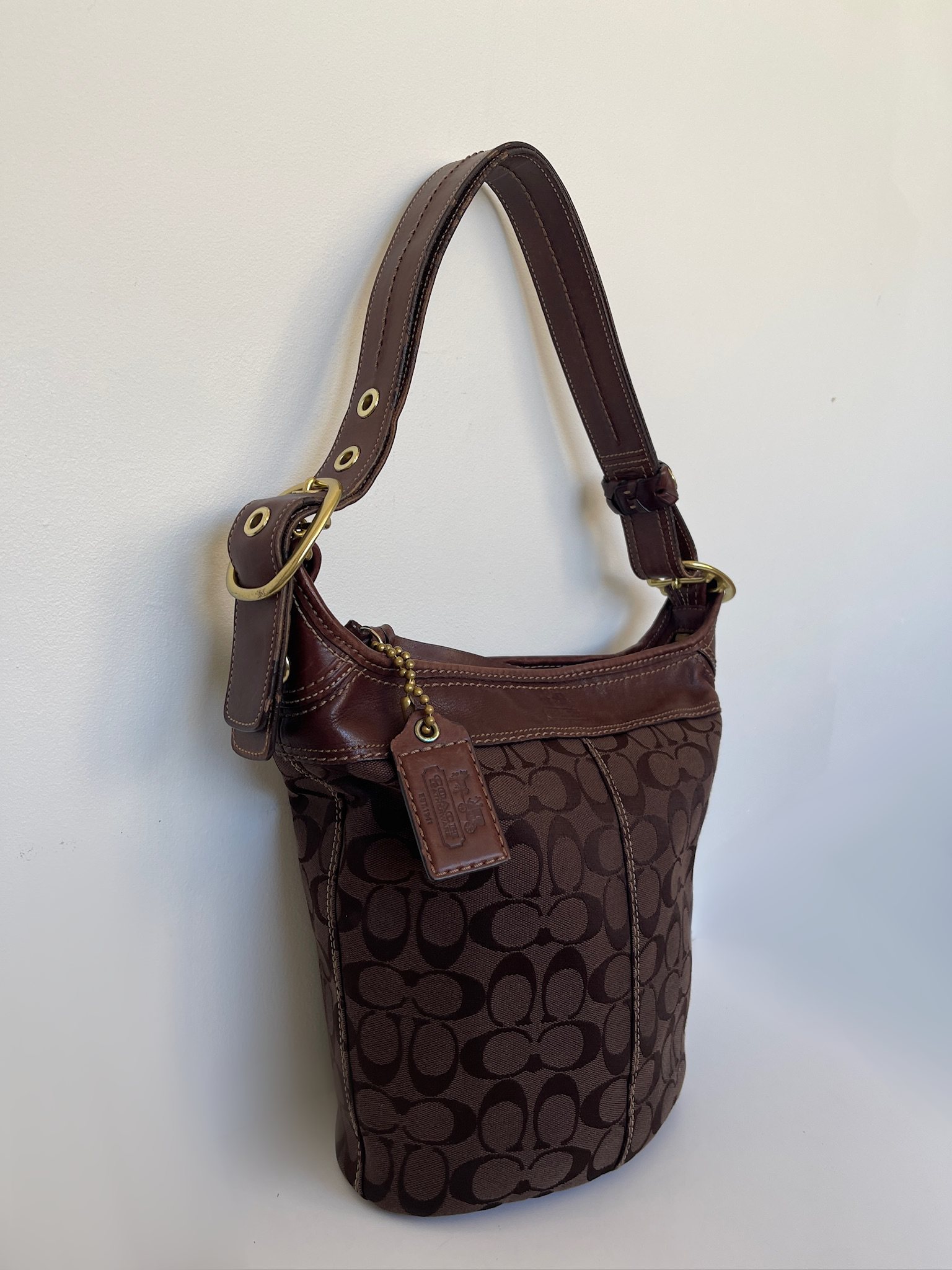 Coach signature brown hobo shoulder bag