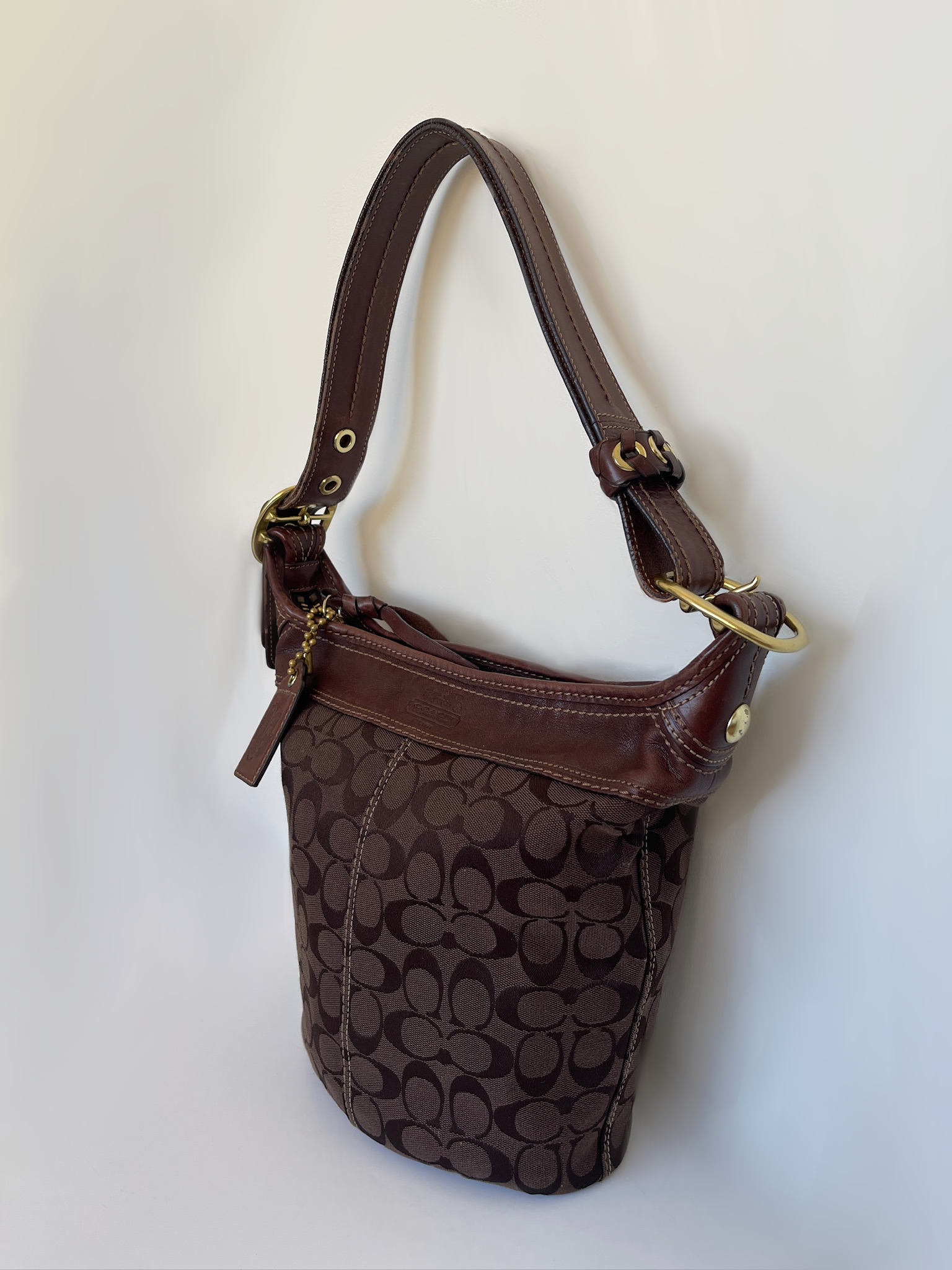 Coach signature brown hobo shoulder bag