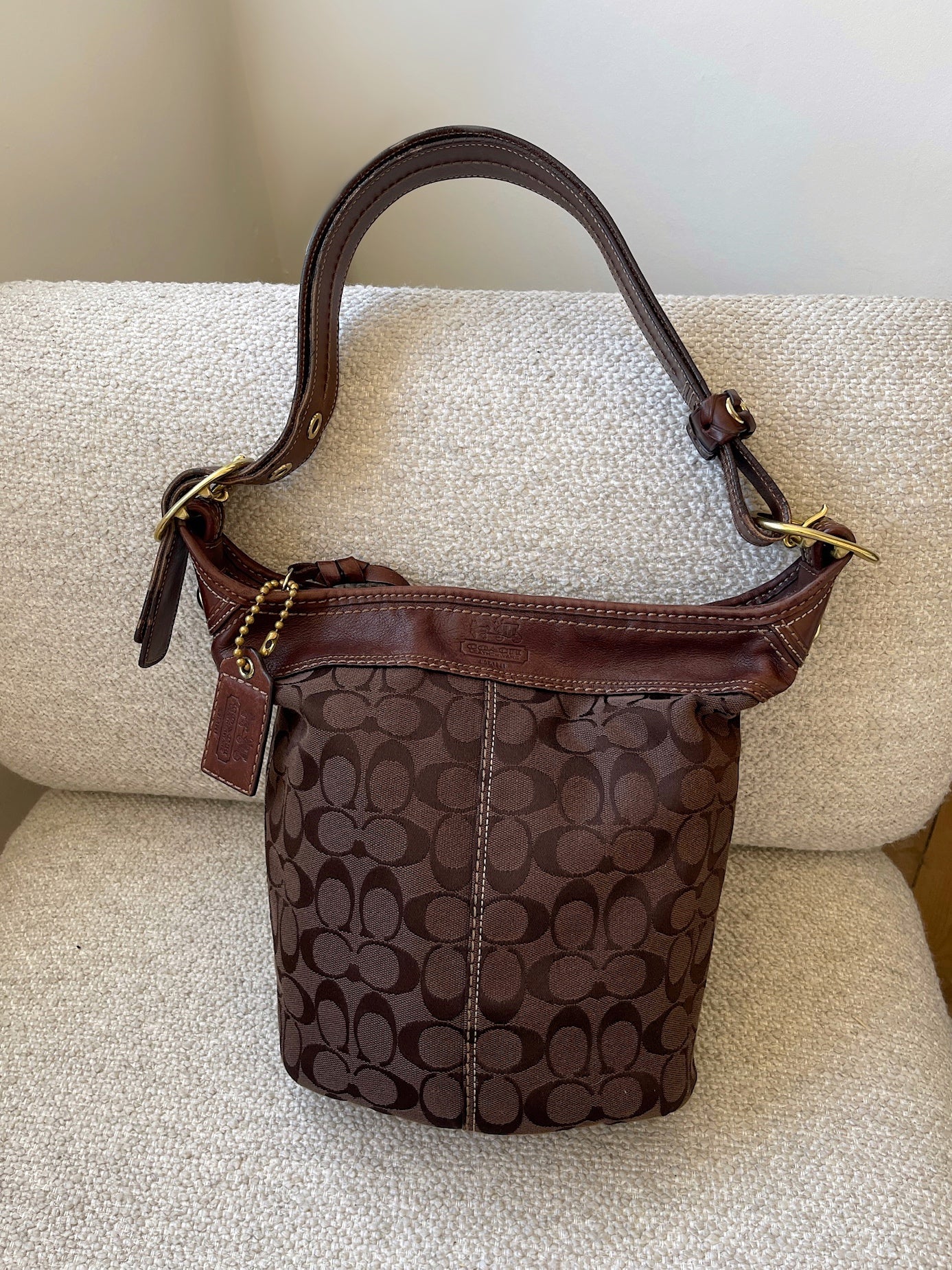 Coach signature brown hobo shoulder bag