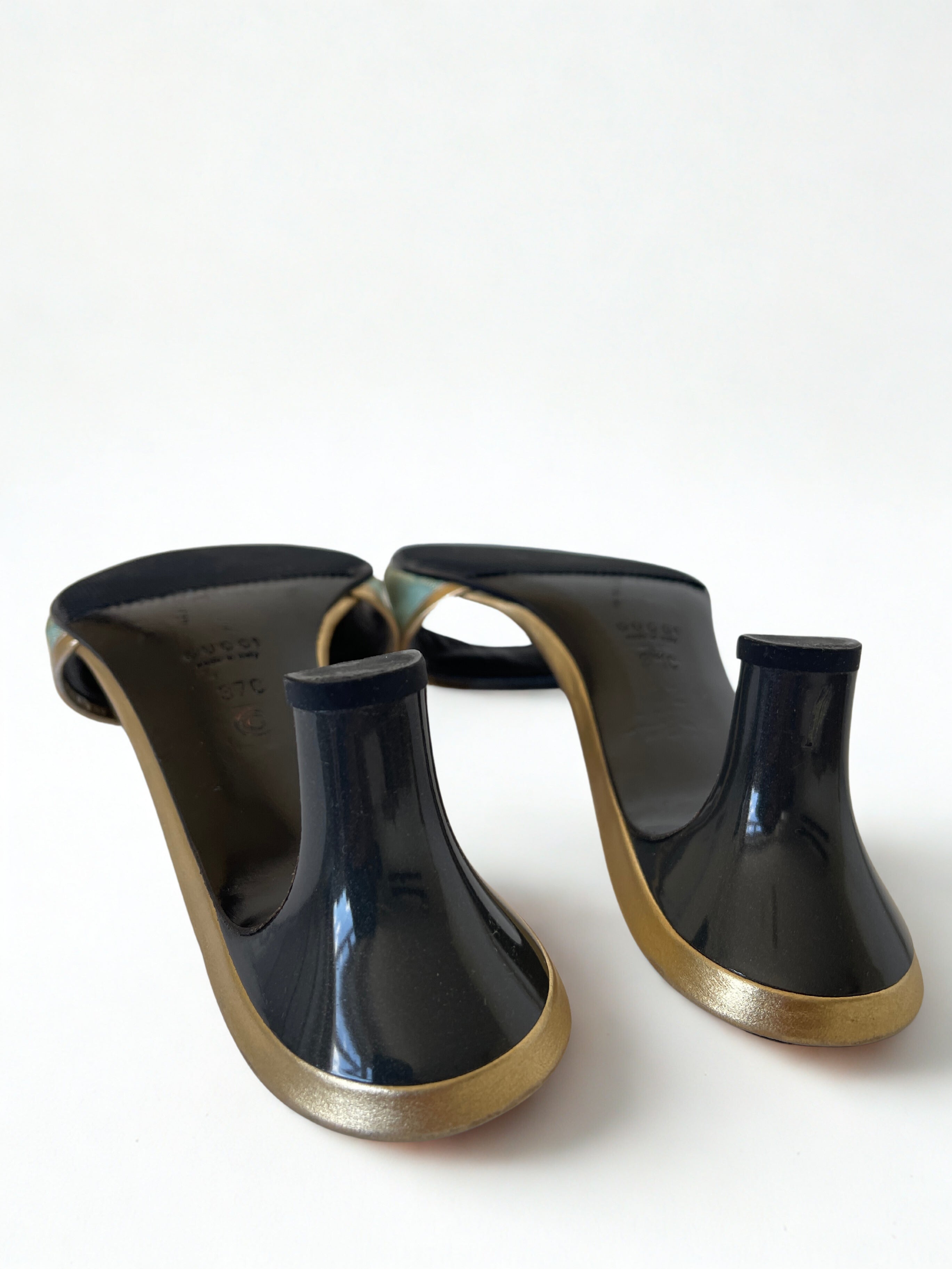 Vintage Gucci by Tom Ford monogram heeled mules sandals