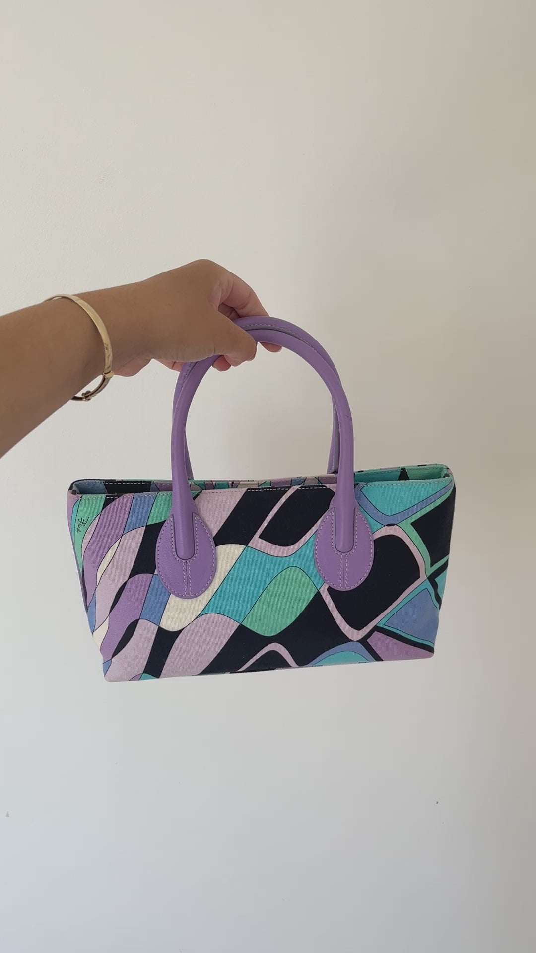 Emilio Pucci top handle bag abstract print